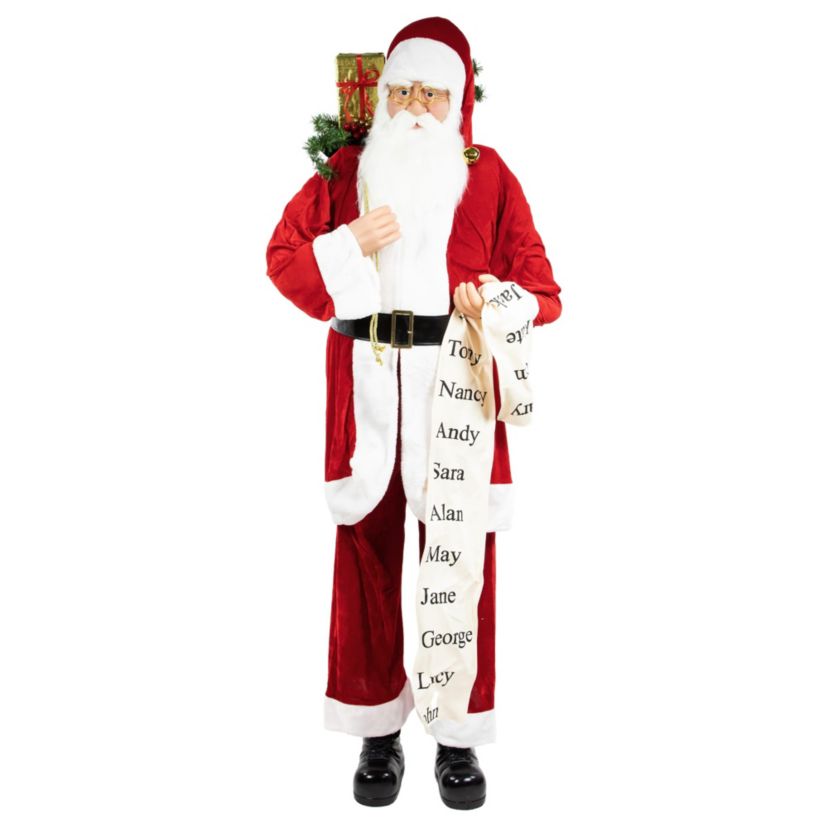 72inch Red and White Santa Claus with Naughty or Nice List Christmas Figure