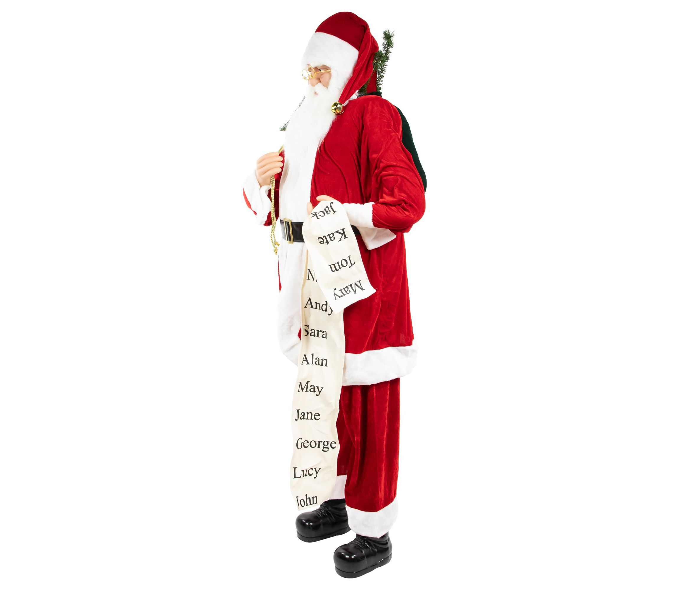 72inch Red and White Santa Claus with Naughty or Nice List Christmas Figure