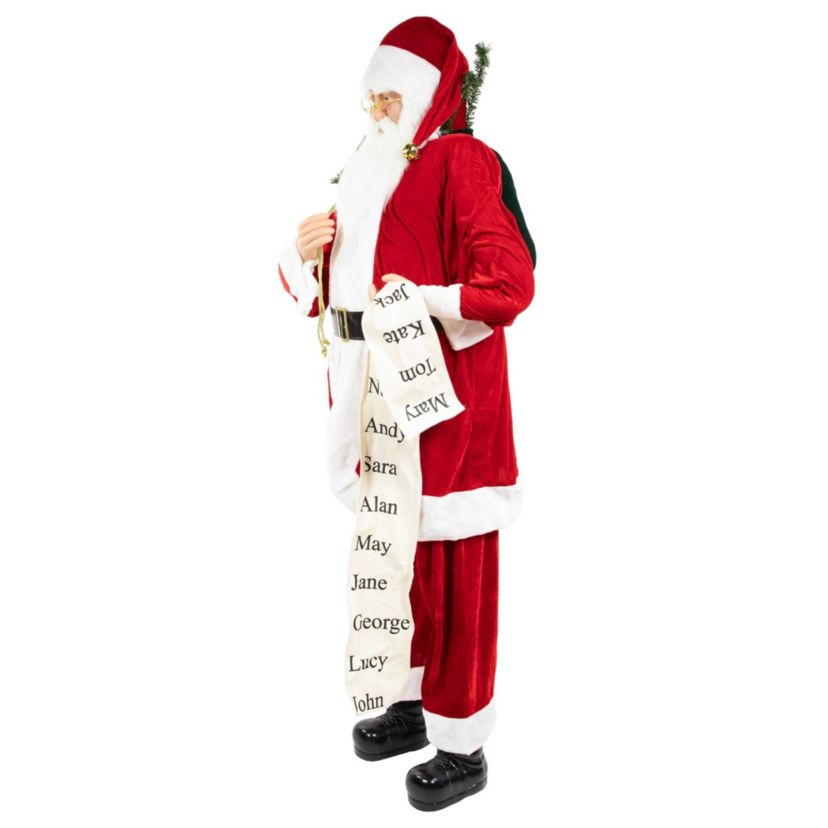 72inch Red and White Santa Claus with Naughty or Nice List Christmas Figure