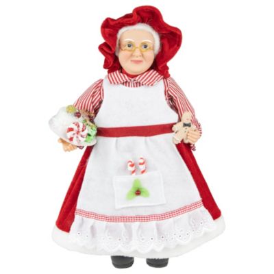 Northlight 16Inch Chef Mrs Claus With Cake And Gingerbread Man Christmas Figure, Red -  0191296940849