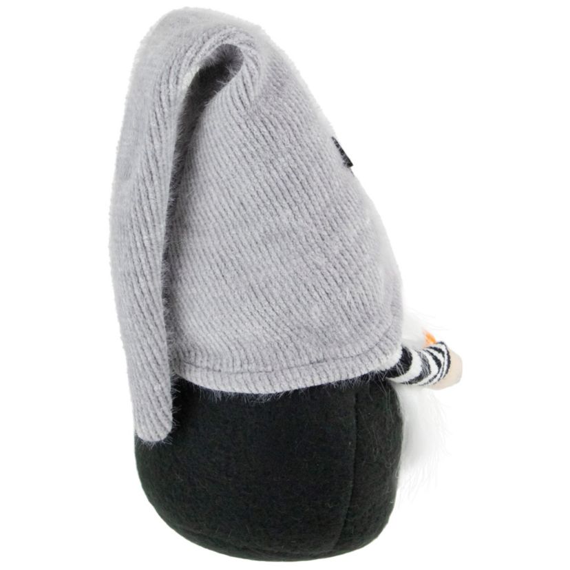 9.5inch Black and Gray Standing Gnome with Pumpkin Halloween Decoration