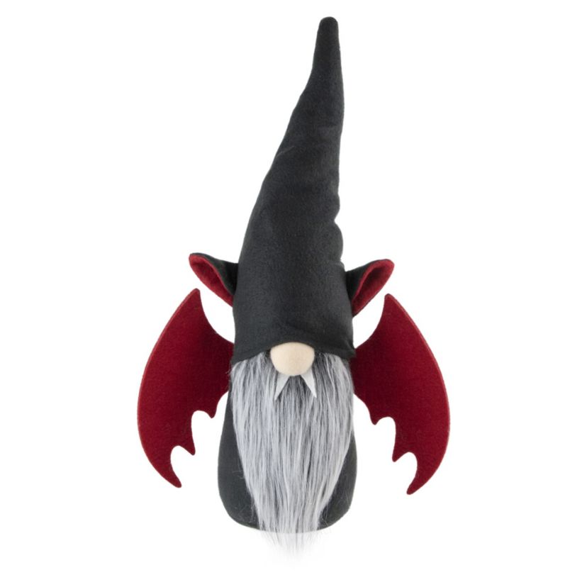 17inch Black and Red Halloween Boy Gnome with Bat Wings