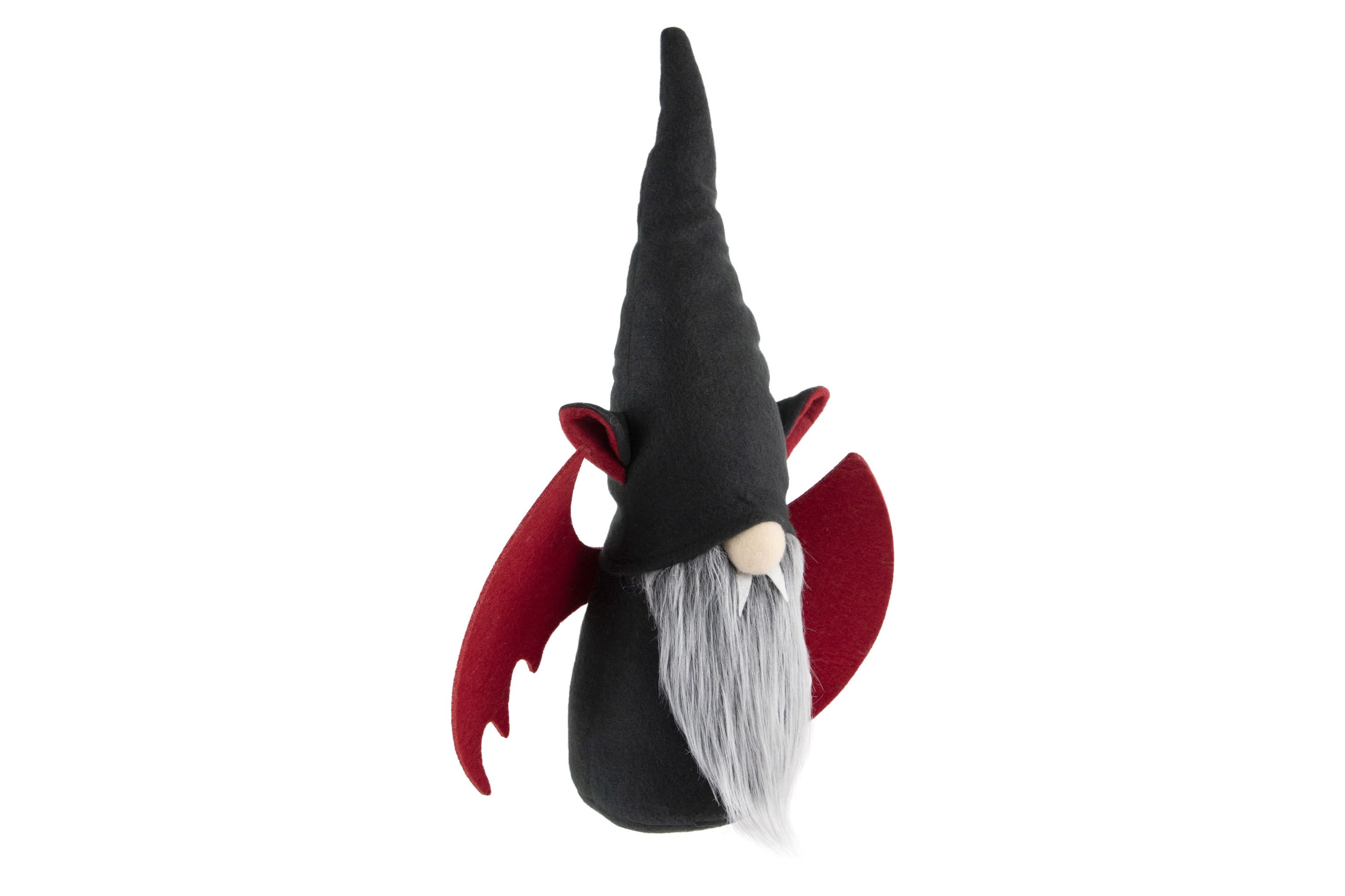 17inch Black and Red Halloween Boy Gnome with Bat Wings