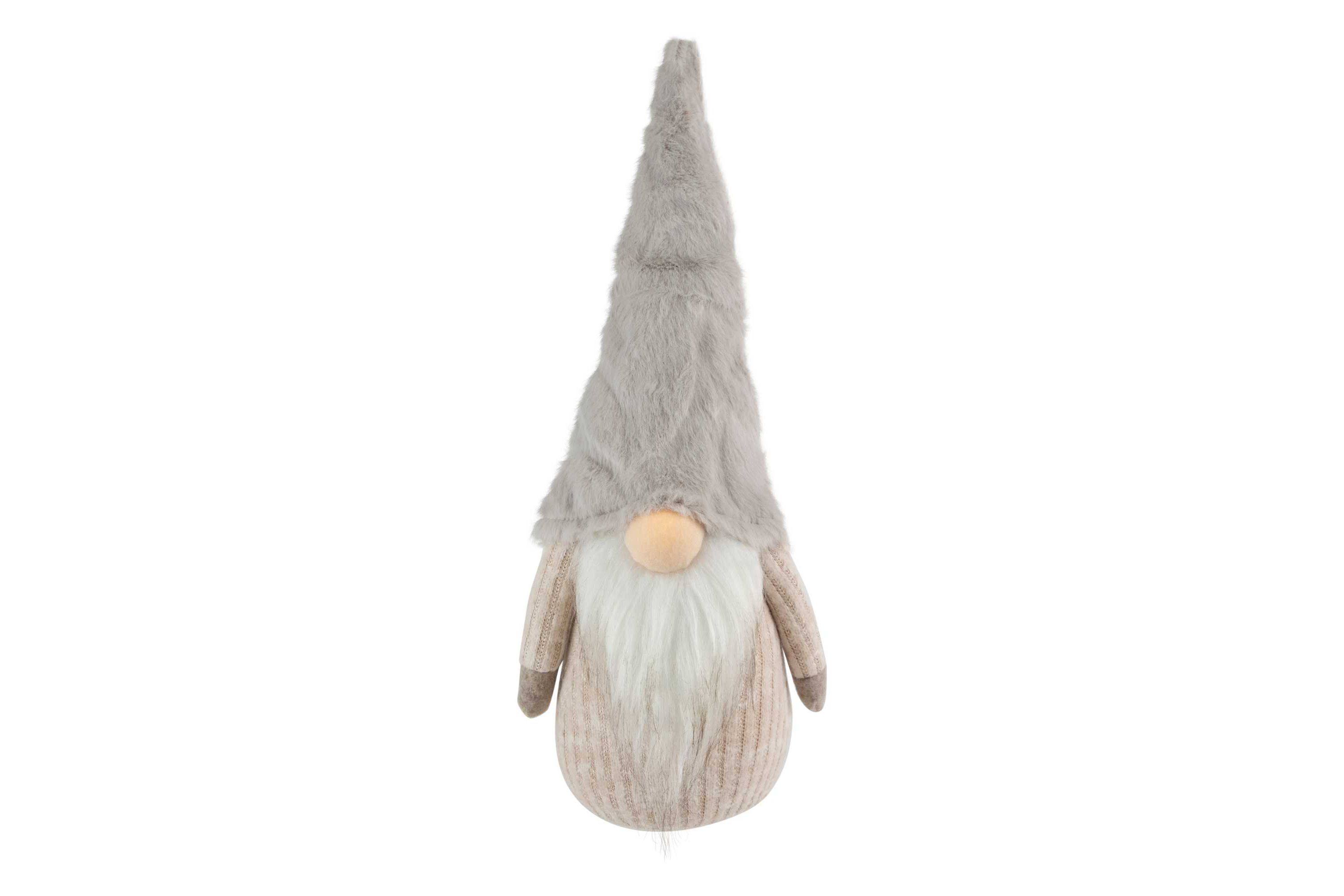 Lighted Nose and Plush Hat Christmas Gnome Decoration - 10"