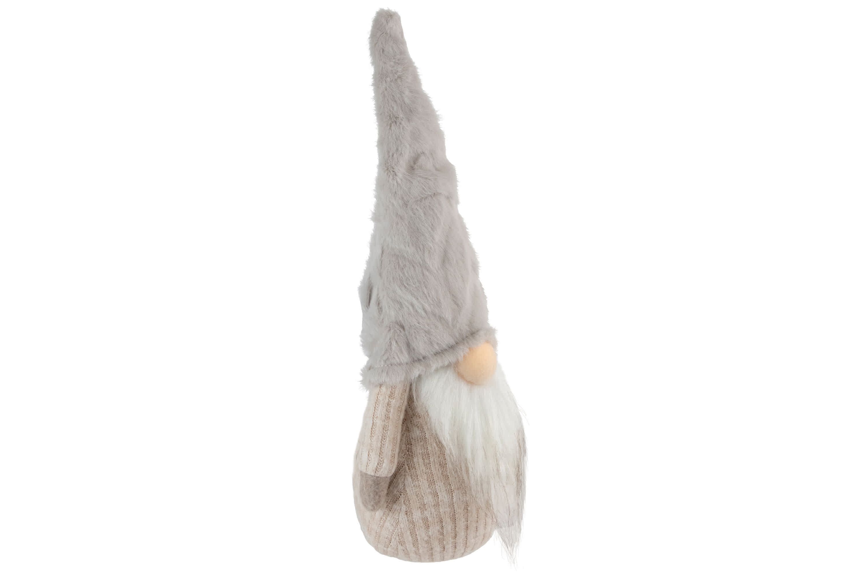 Lighted Nose and Plush Hat Christmas Gnome Decoration - 10"