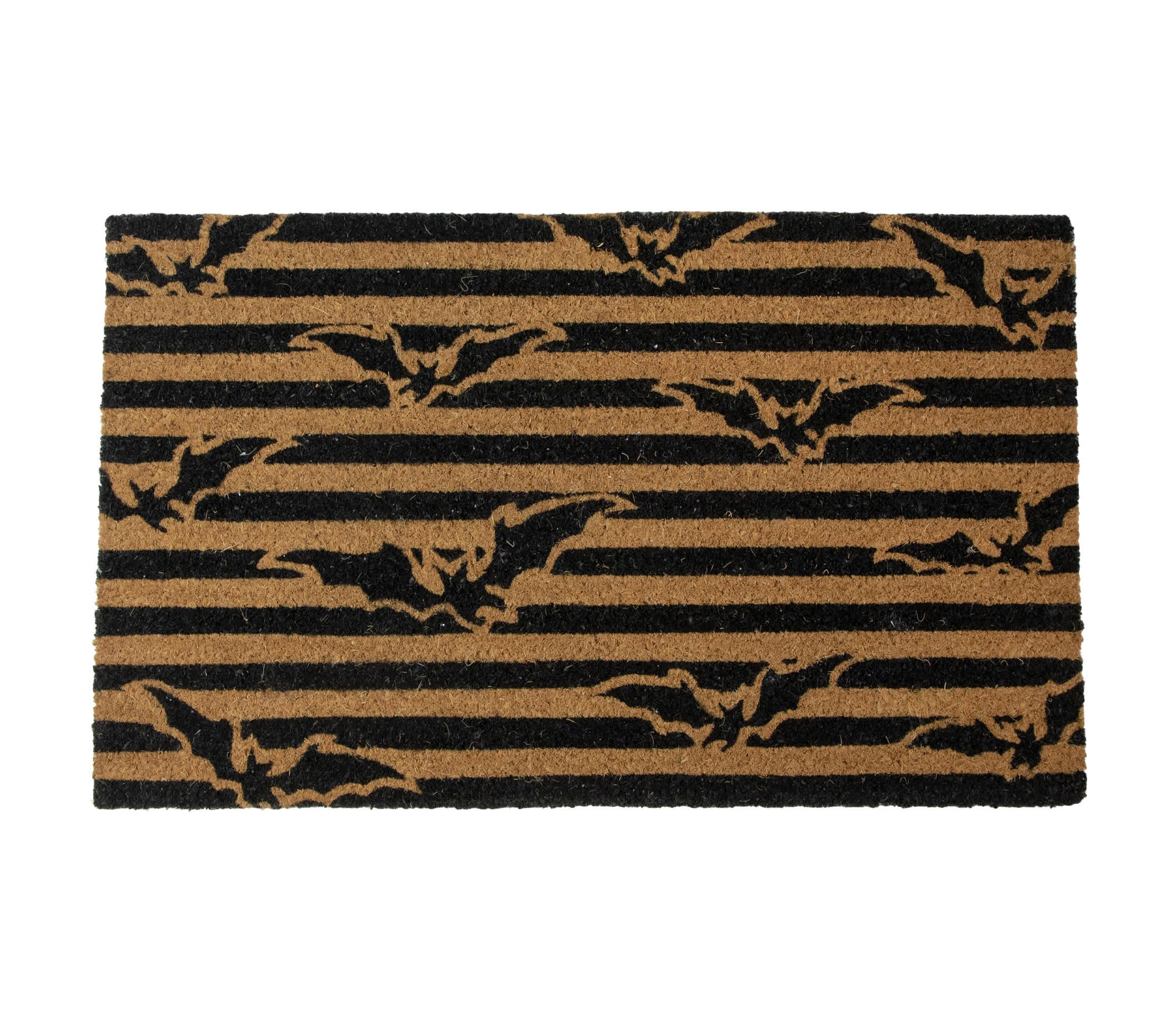 Natural Coir Flying Bats Halloween Doormat 18" x 30"