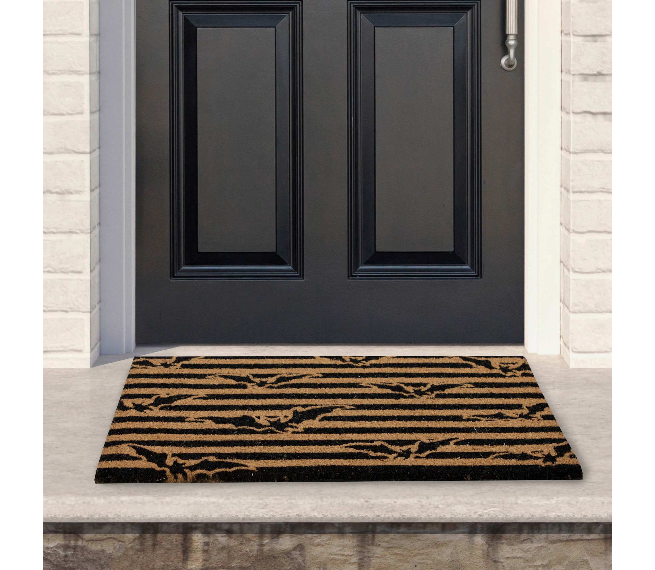 Natural Coir Flying Bats Halloween Doormat 18" x 30"