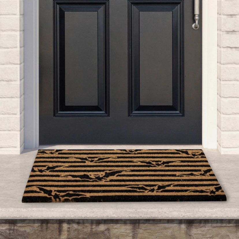 Natural Coir Flying Bats Halloween Doormat 18" x 30"