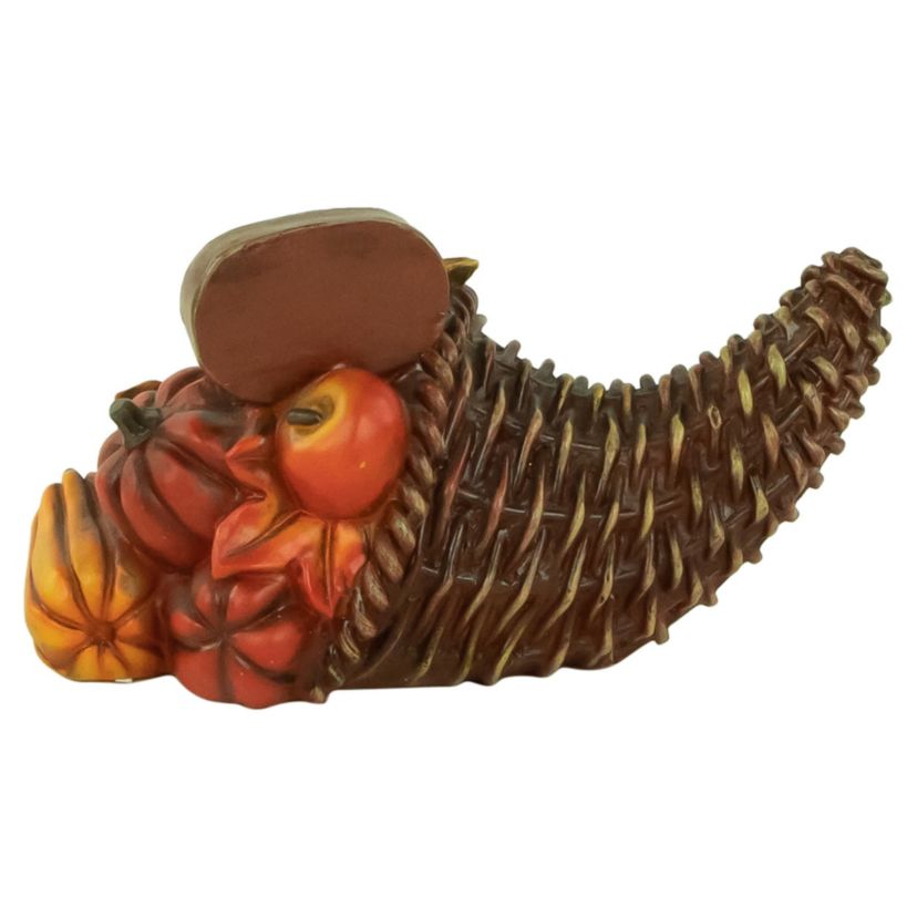 8.5" Fall Harvest "Give Thanks" Cornucopia Decoration