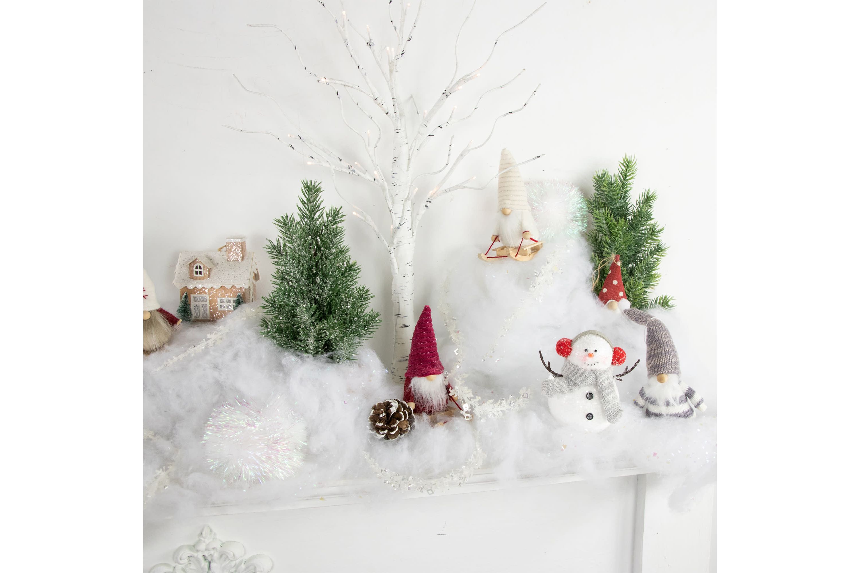 Set of 3 Plush Sledding Gnomes Christmas Ornaments 5.25inch