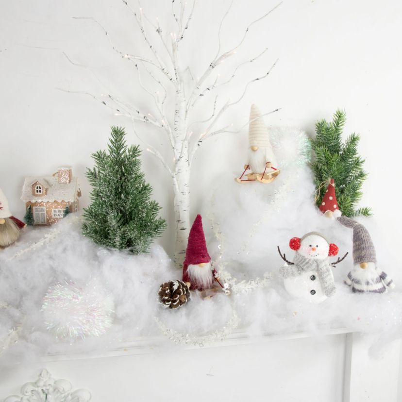 Set of 3 Plush Sledding Gnomes Christmas Ornaments 5.25inch