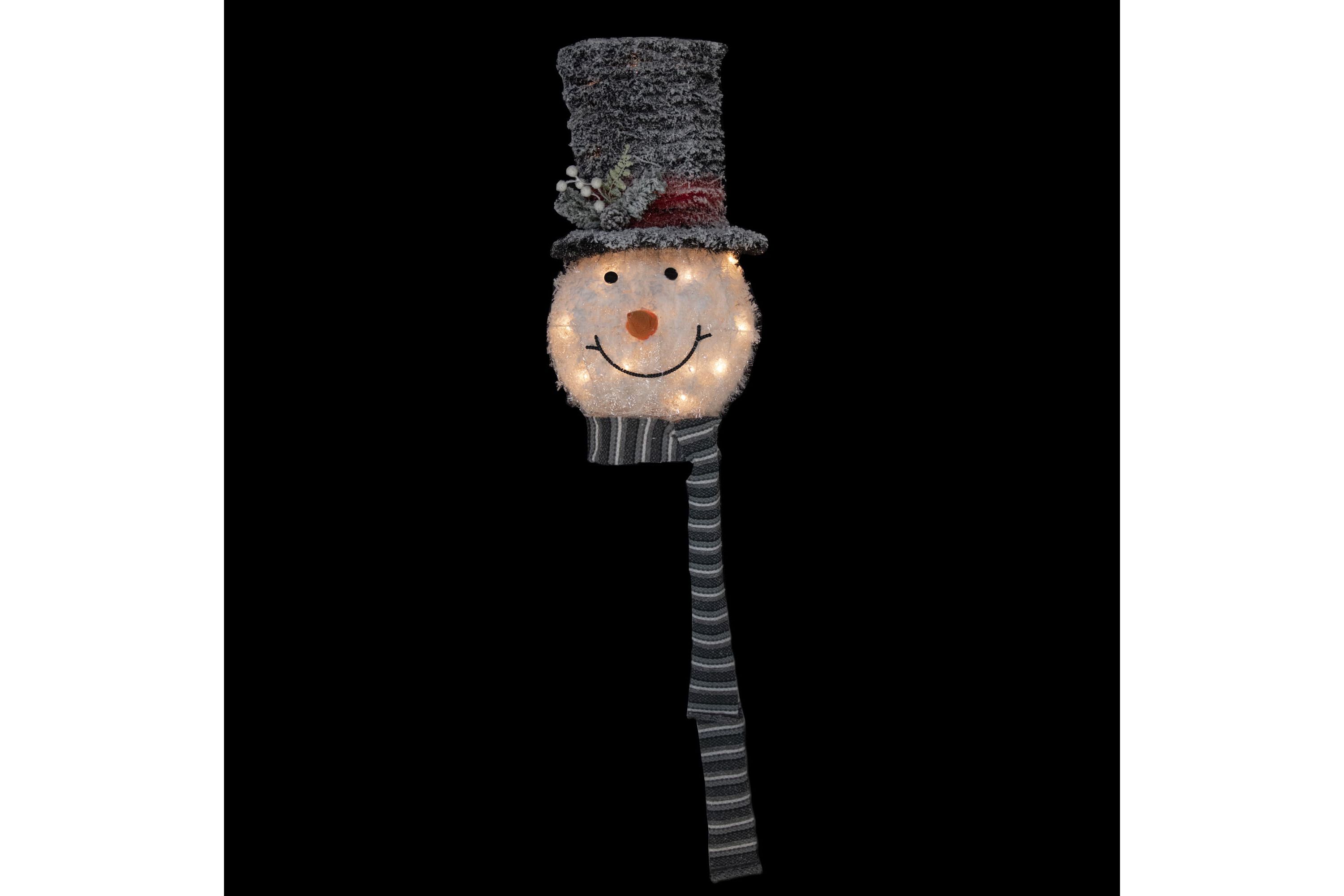 25inch Lighted Snowman with Black Frosted Top Hat Christmas Tree Topper