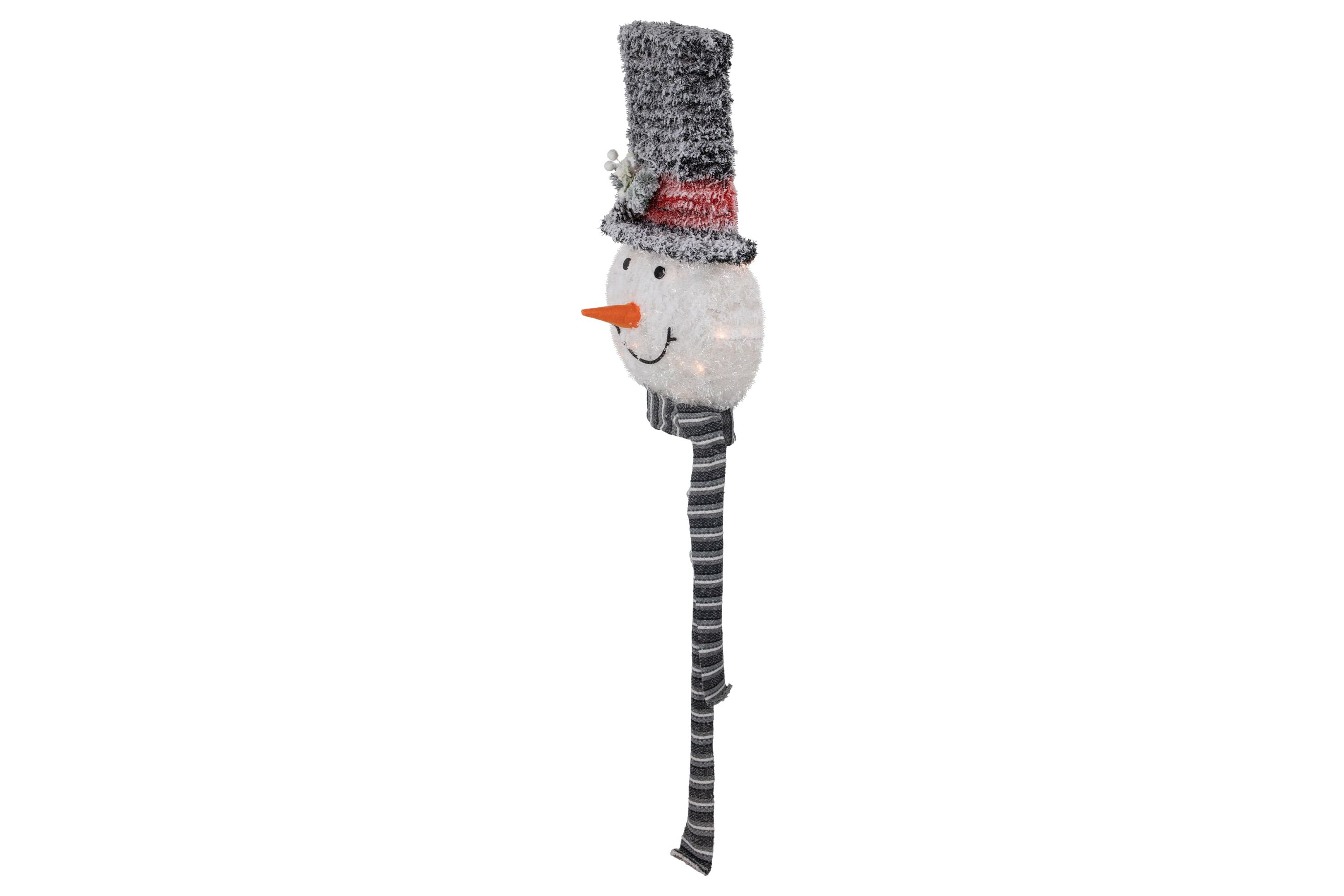 25inch Lighted Snowman with Black Frosted Top Hat Christmas Tree Topper
