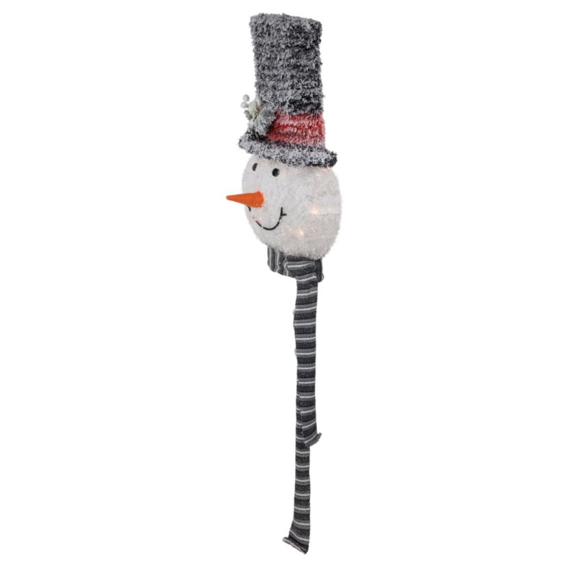 25inch Lighted Snowman with Black Frosted Top Hat Christmas Tree Topper
