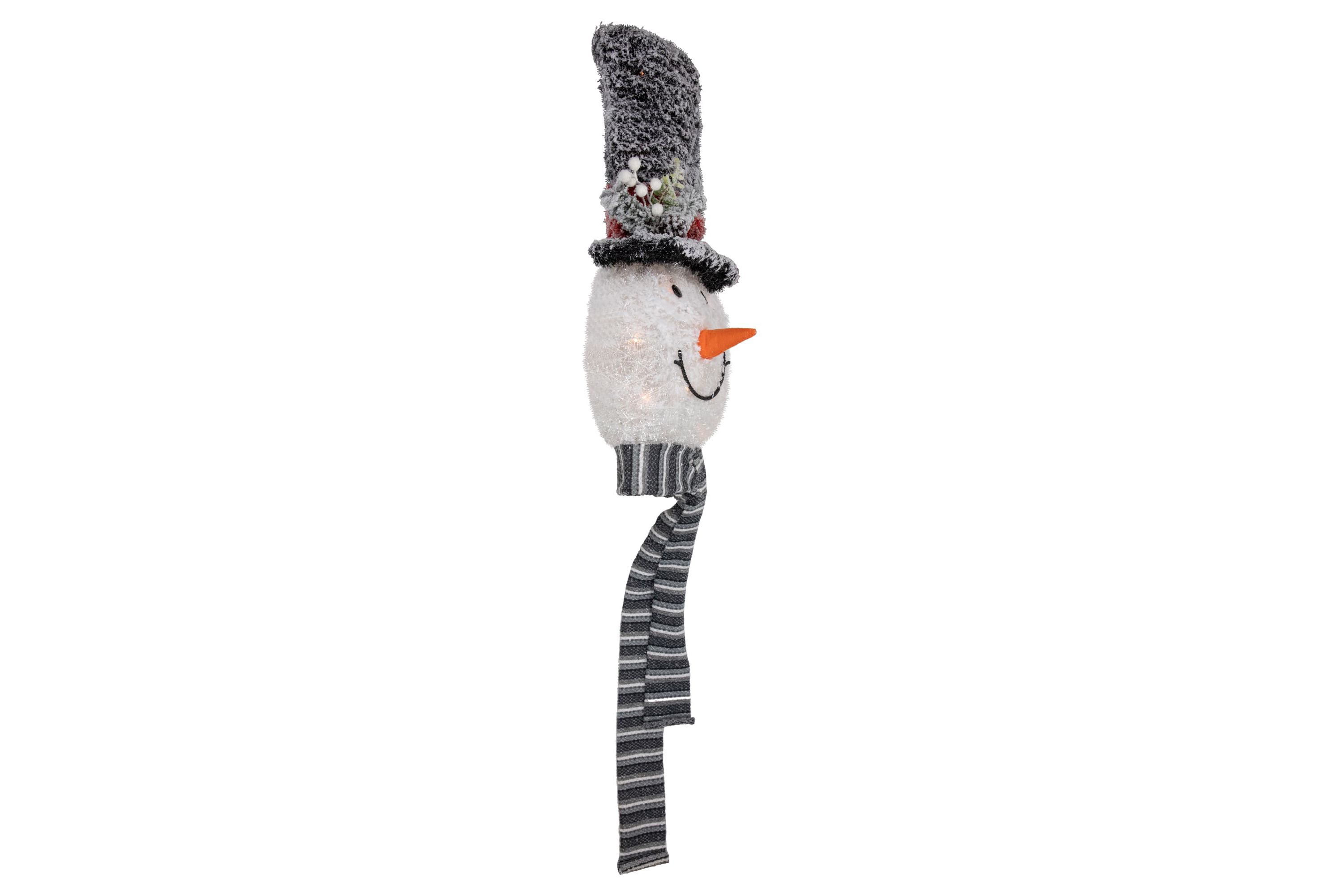 25inch Lighted Snowman with Black Frosted Top Hat Christmas Tree Topper