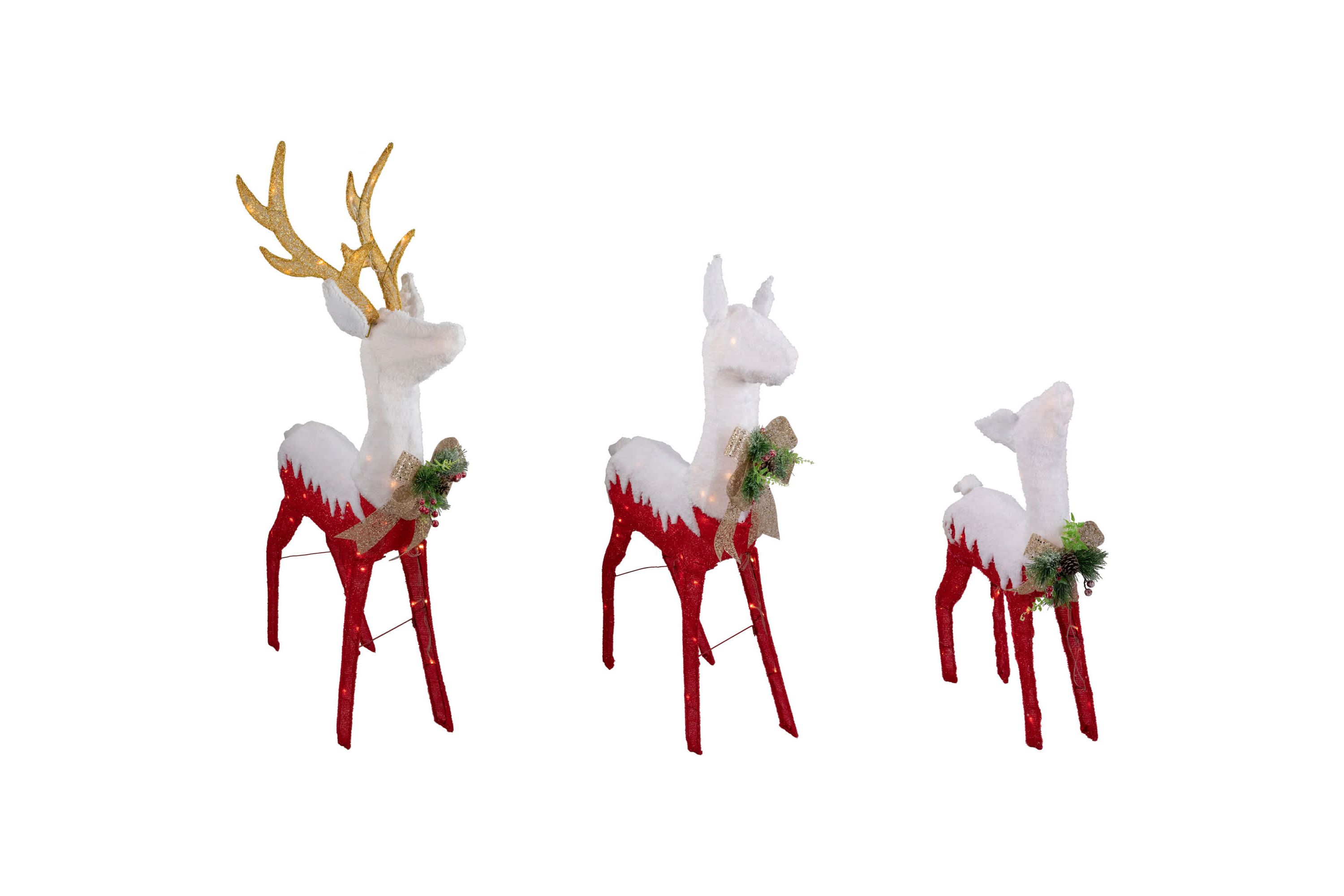 Lighted Reindeer Family Outdoor Christmas Decoration - 52.5" - Warm White -Set of 3