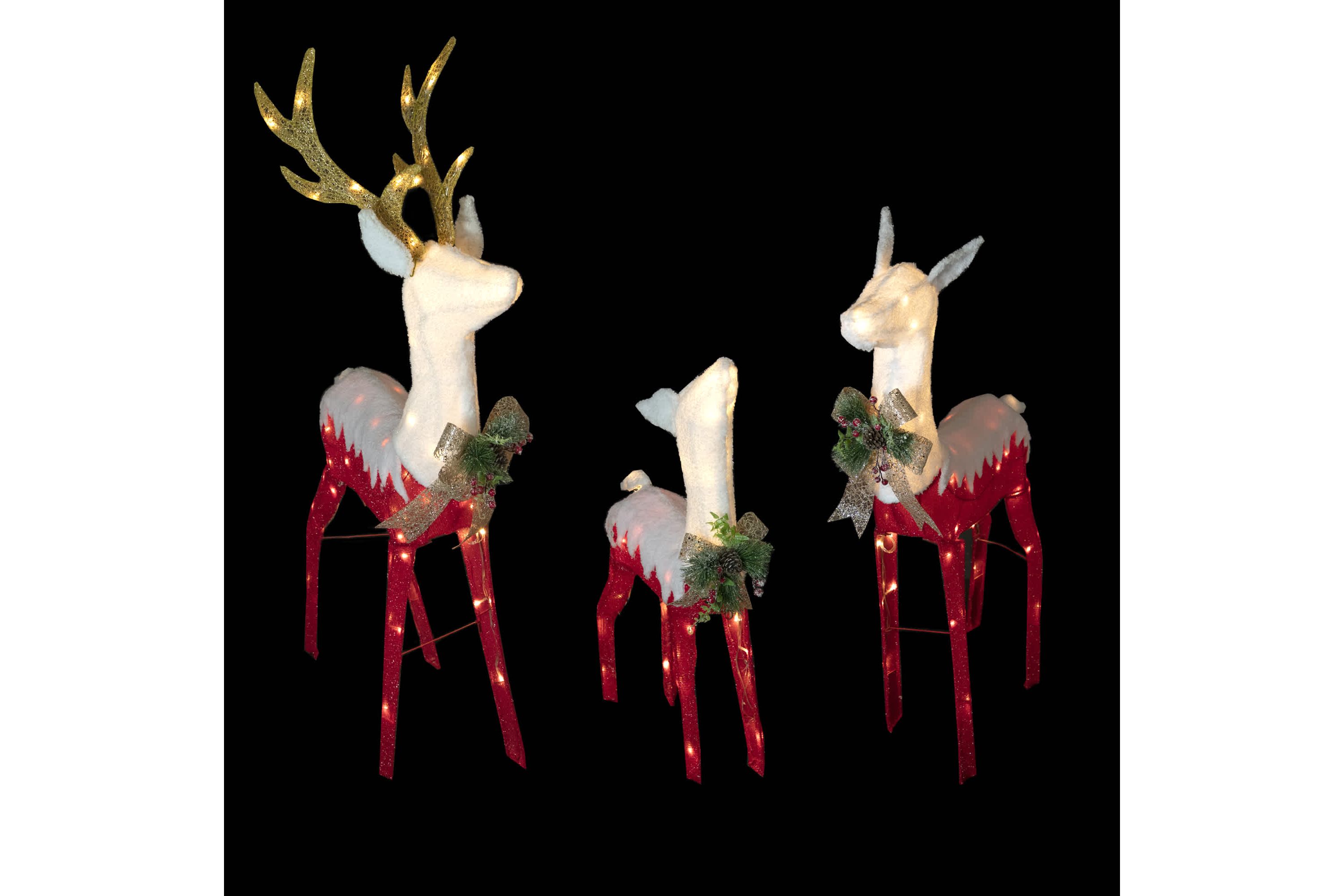 Lighted Reindeer Family Outdoor Christmas Decoration - 52.5" - Warm White -Set of 3