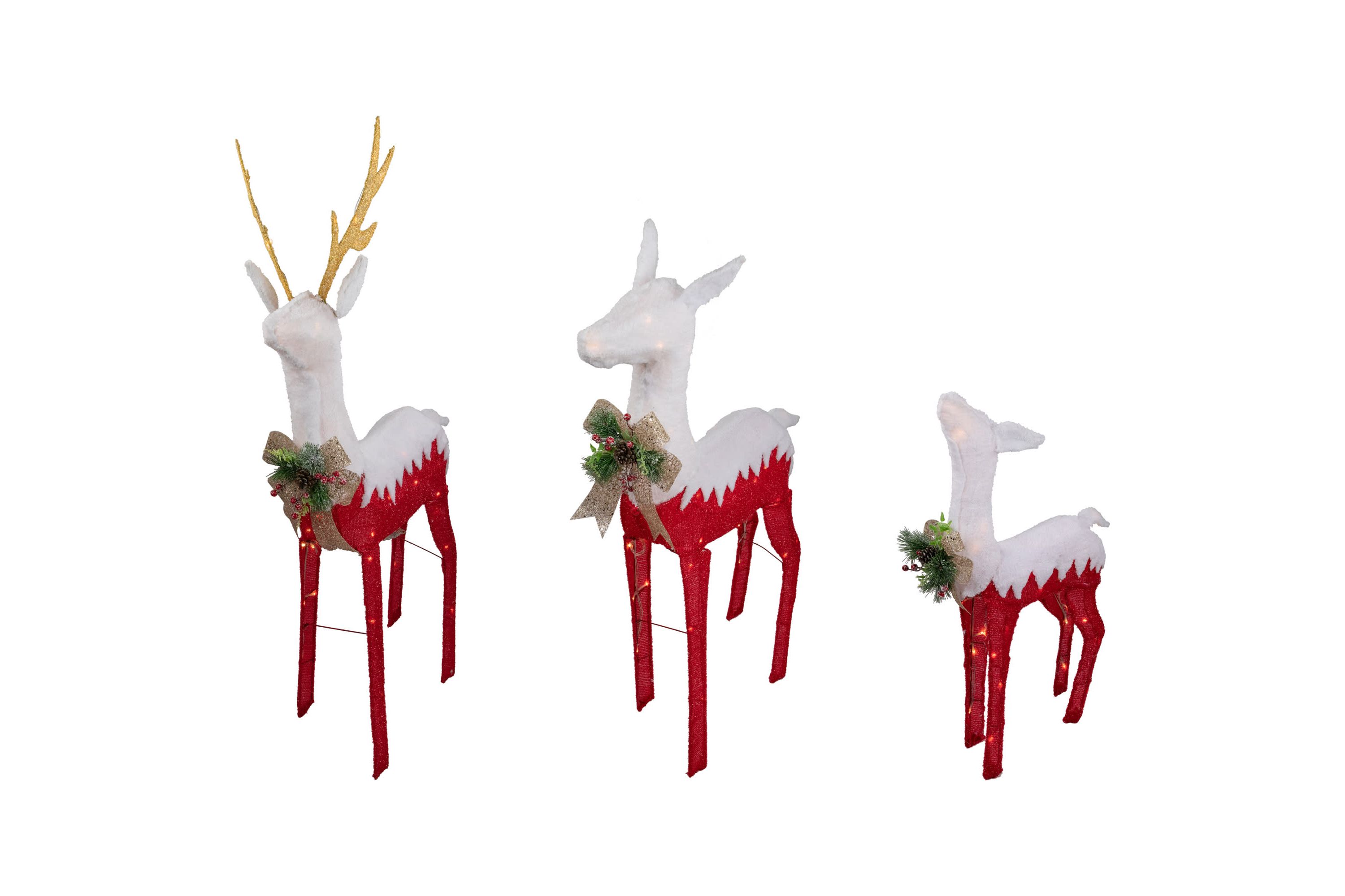 Lighted Reindeer Family Outdoor Christmas Decoration - 52.5" - Warm White -Set of 3