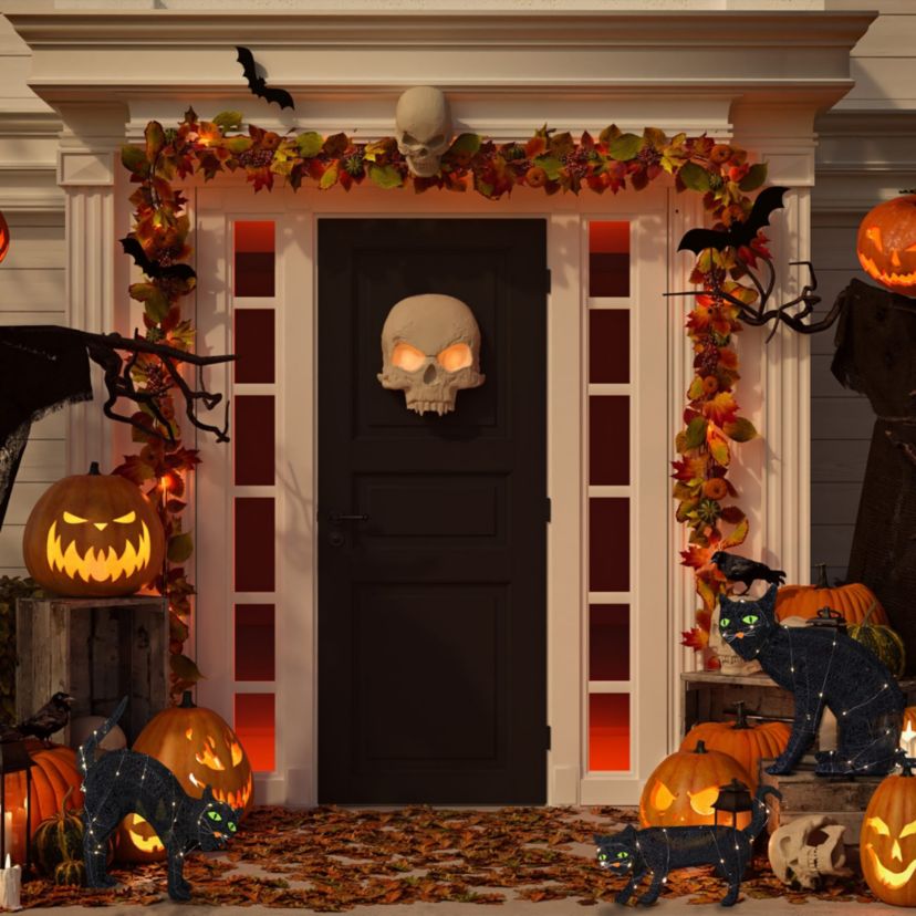 Set of 3 LED Lighted Black Cat Family Outdoor Halloween Decorations 27.5inch