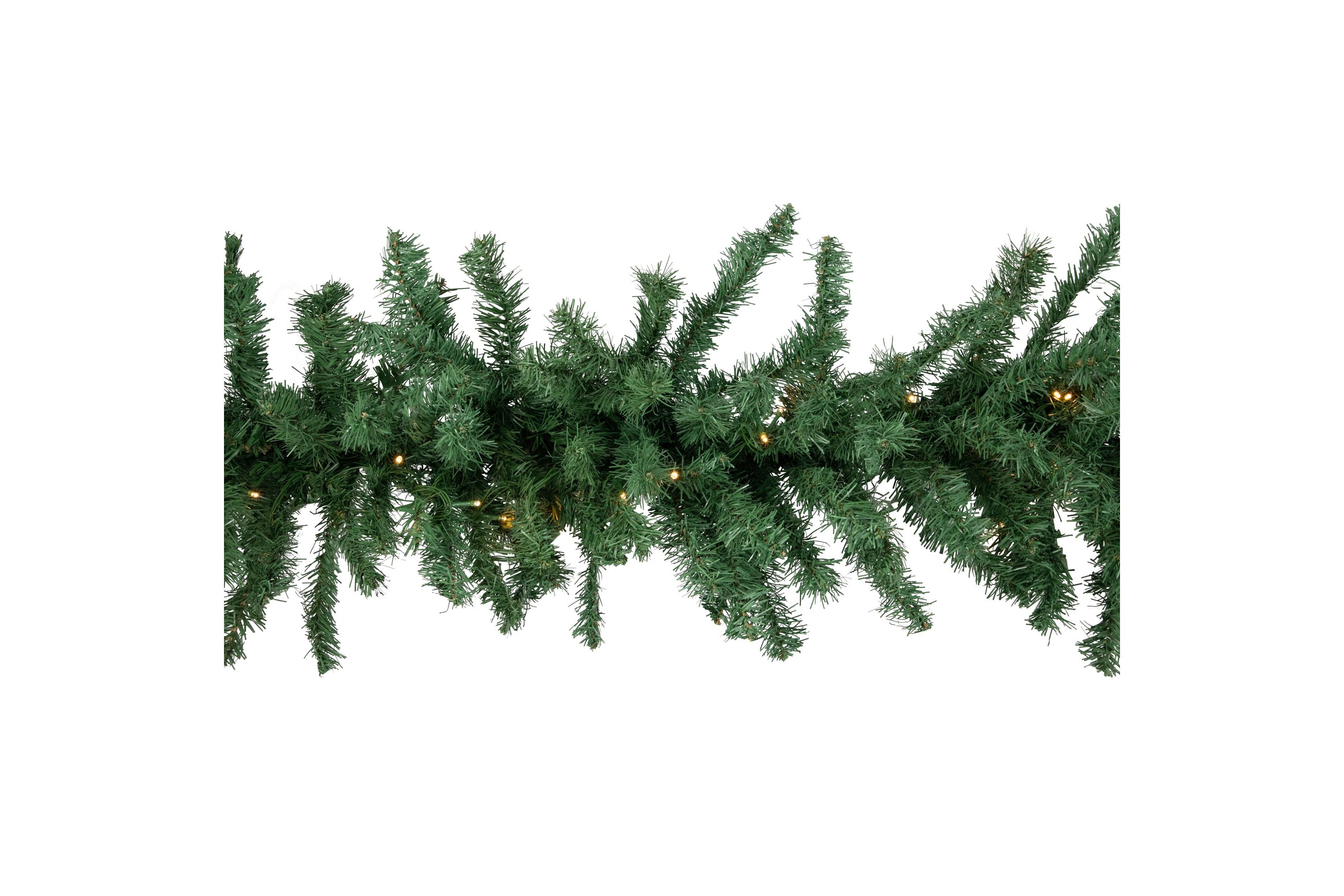 9 x 20" Pre-Lit Green Artificial Pine Christmas Garland  Warm White LED Lights