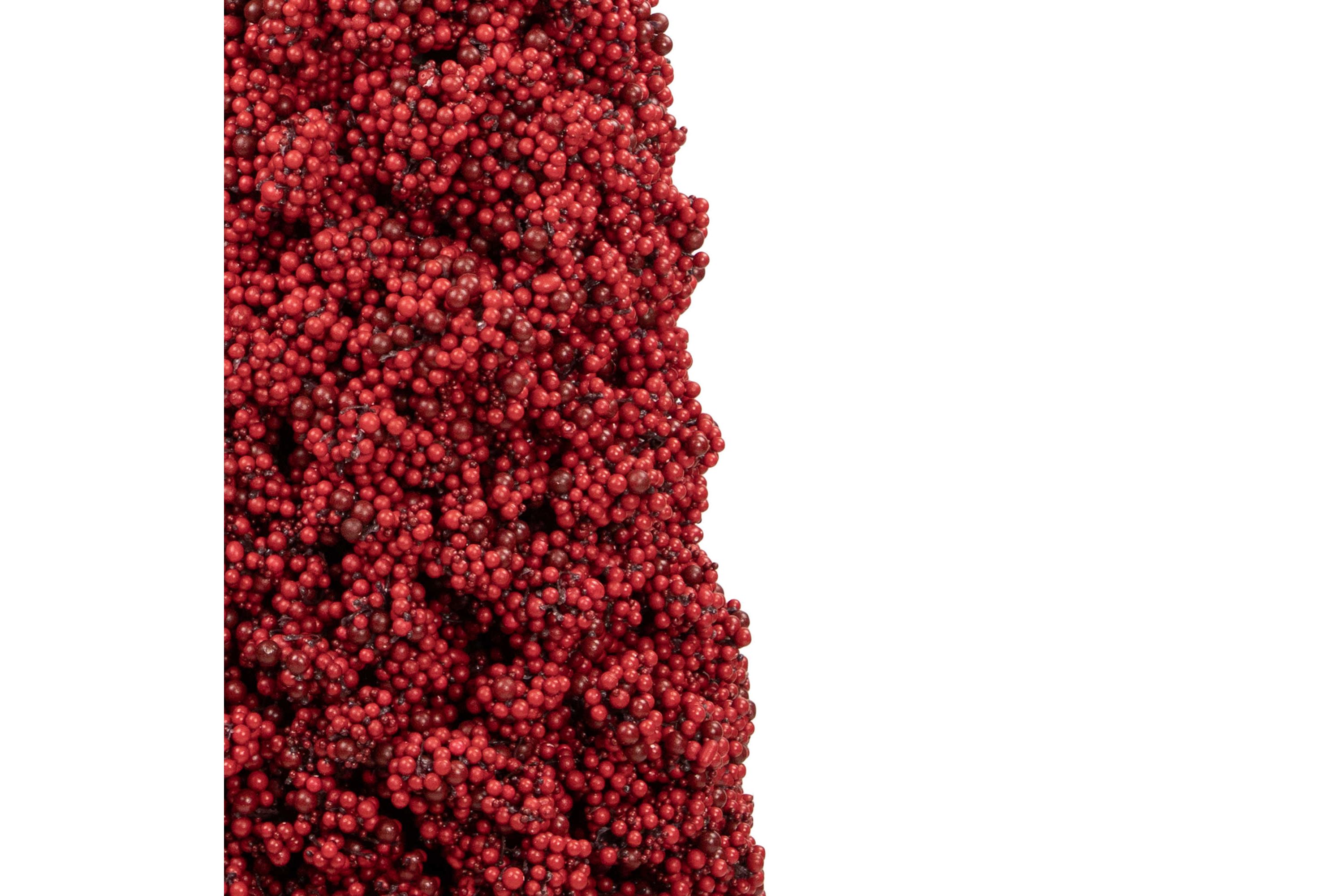 50" Red Berry Cone Potted Christmas Topiary