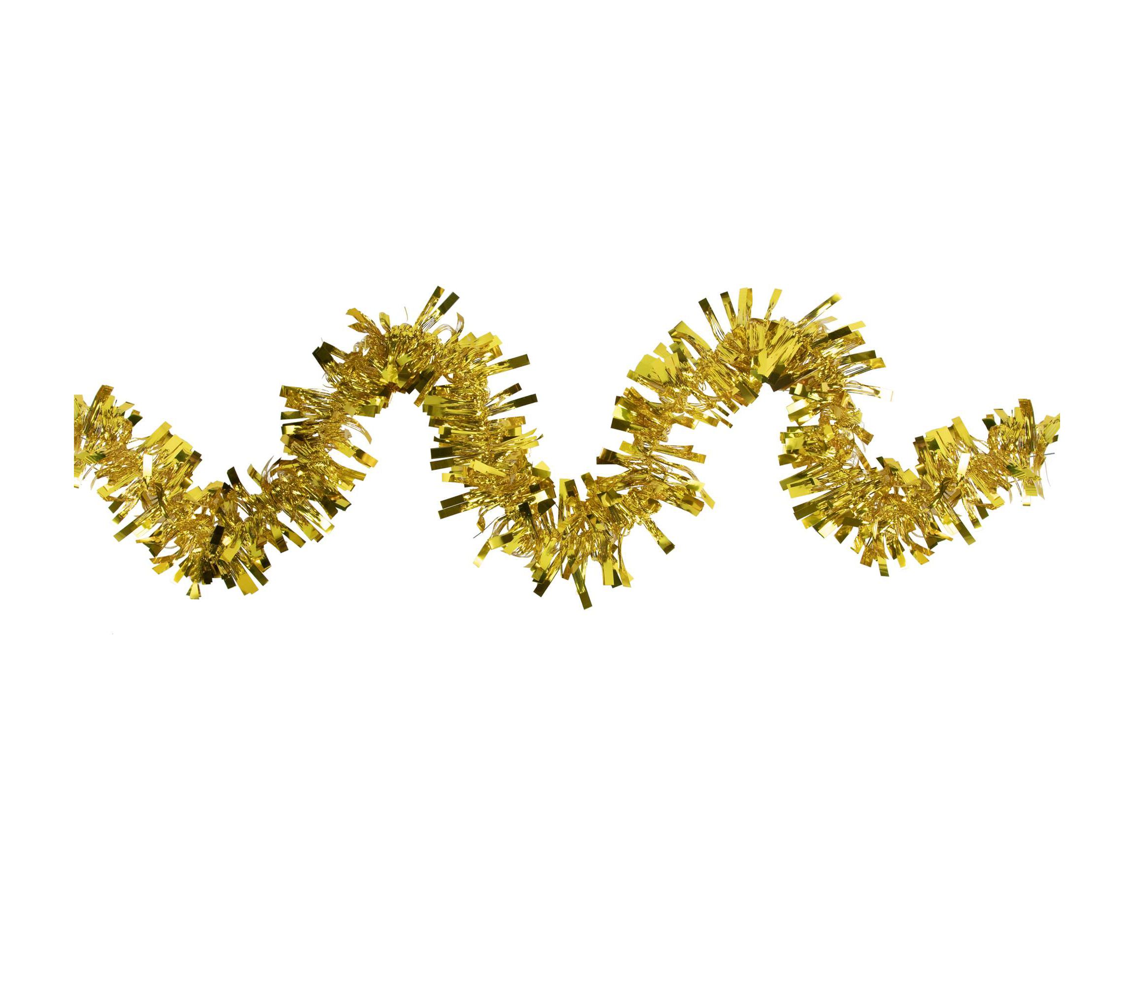 Boa Wide Cut Tinsel Commercial Christmas Garland - 50 x 3" - Gold - Unlit