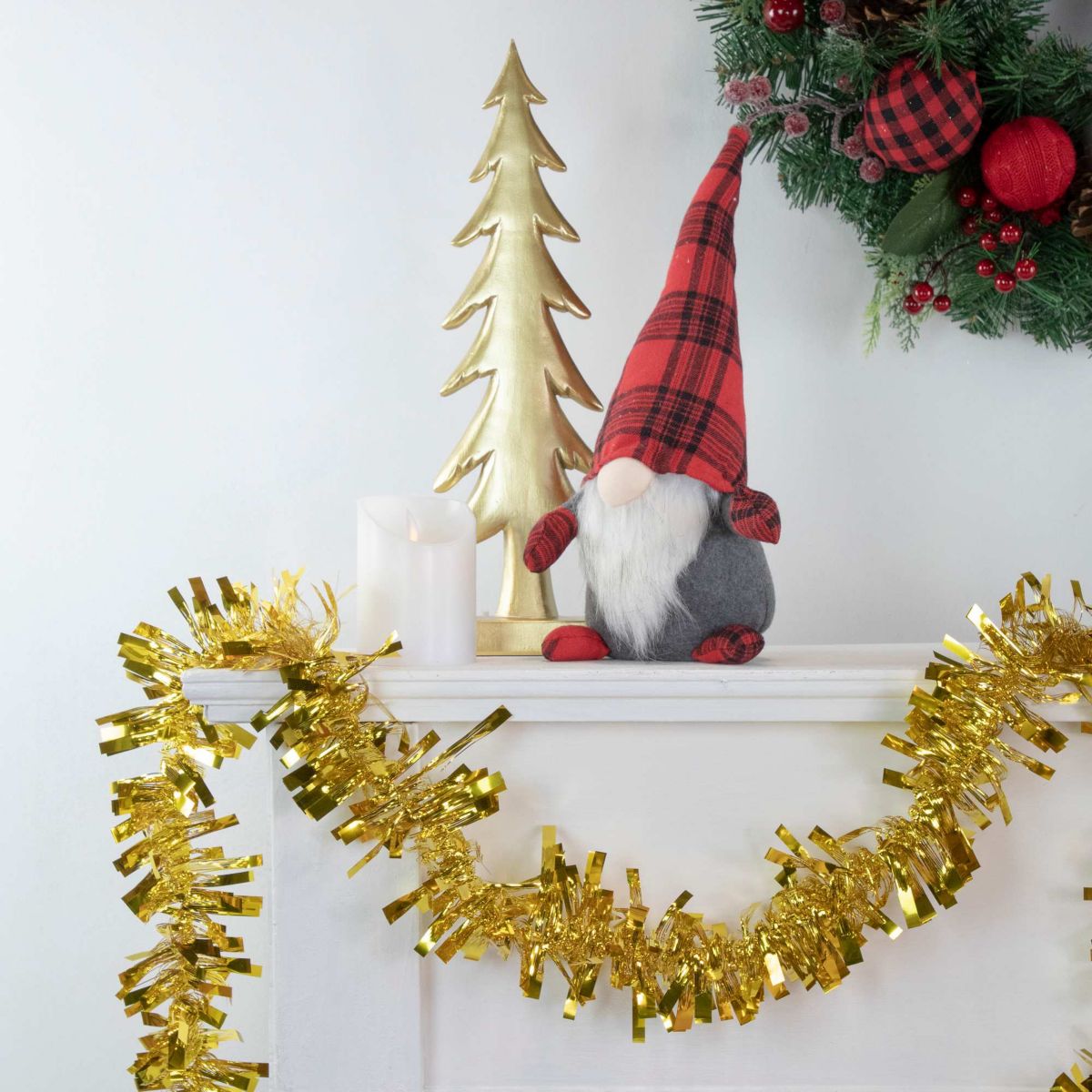 Boa Wide Cut Tinsel Commercial Christmas Garland - 50 x 3" - Gold - Unlit