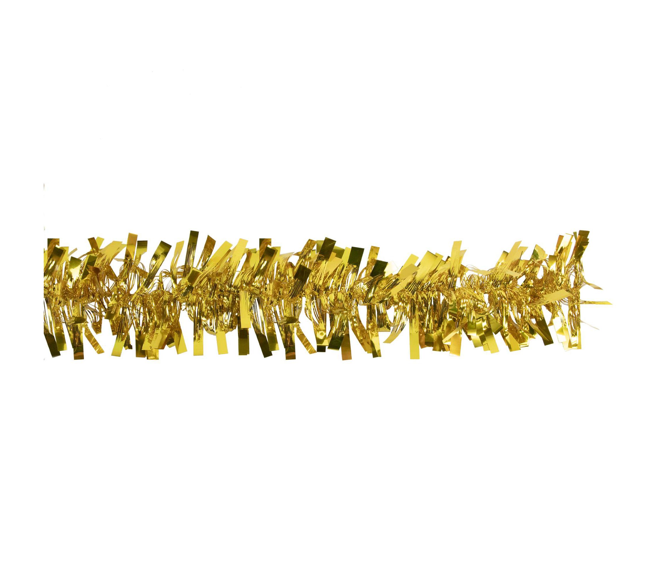 Boa Wide Cut Tinsel Commercial Christmas Garland - 50 x 3" - Gold - Unlit