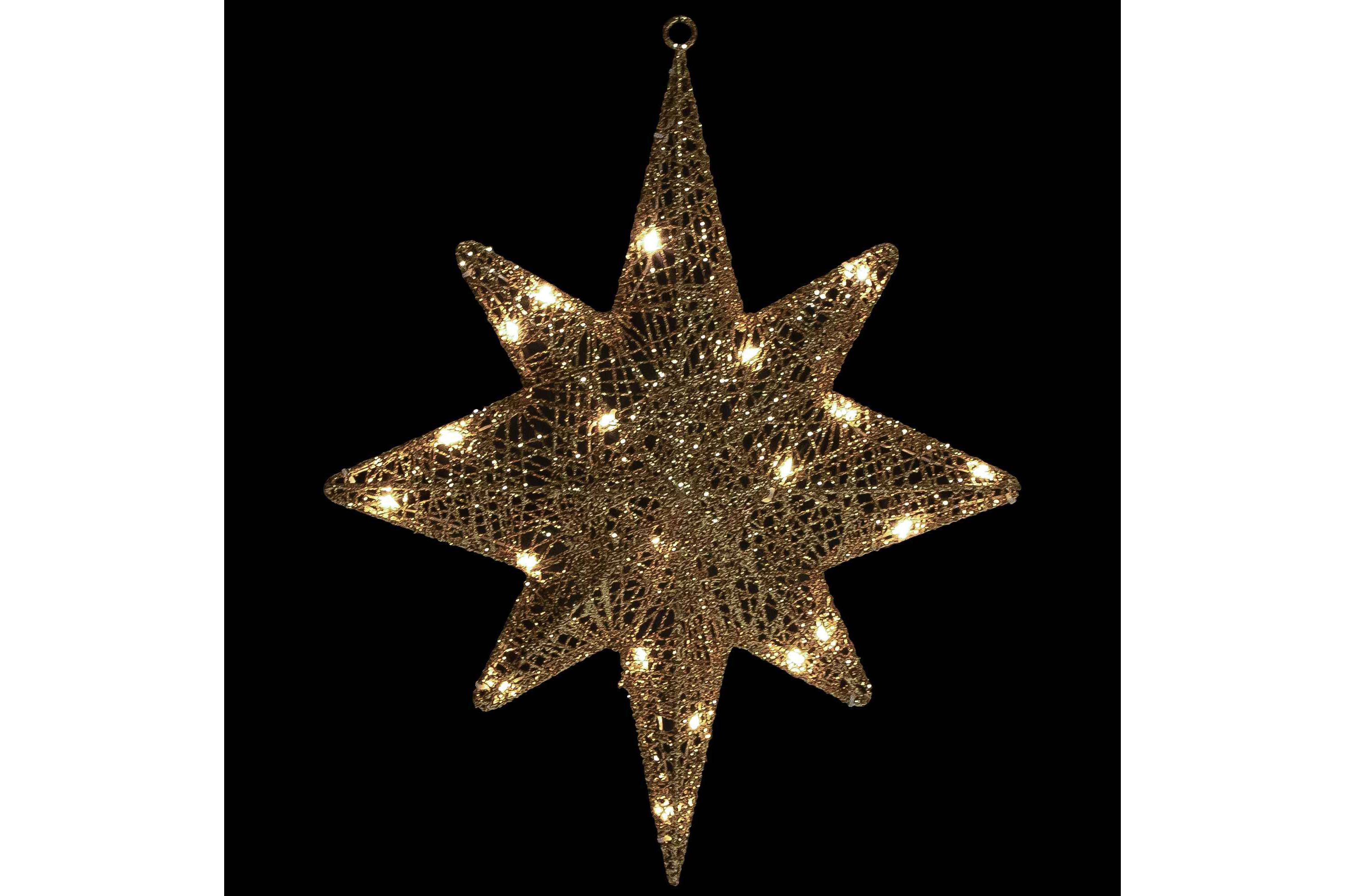 LED Lighted Hanging Bethlehem Star Outdoor Christmas Decoration - 22" - Warm White
