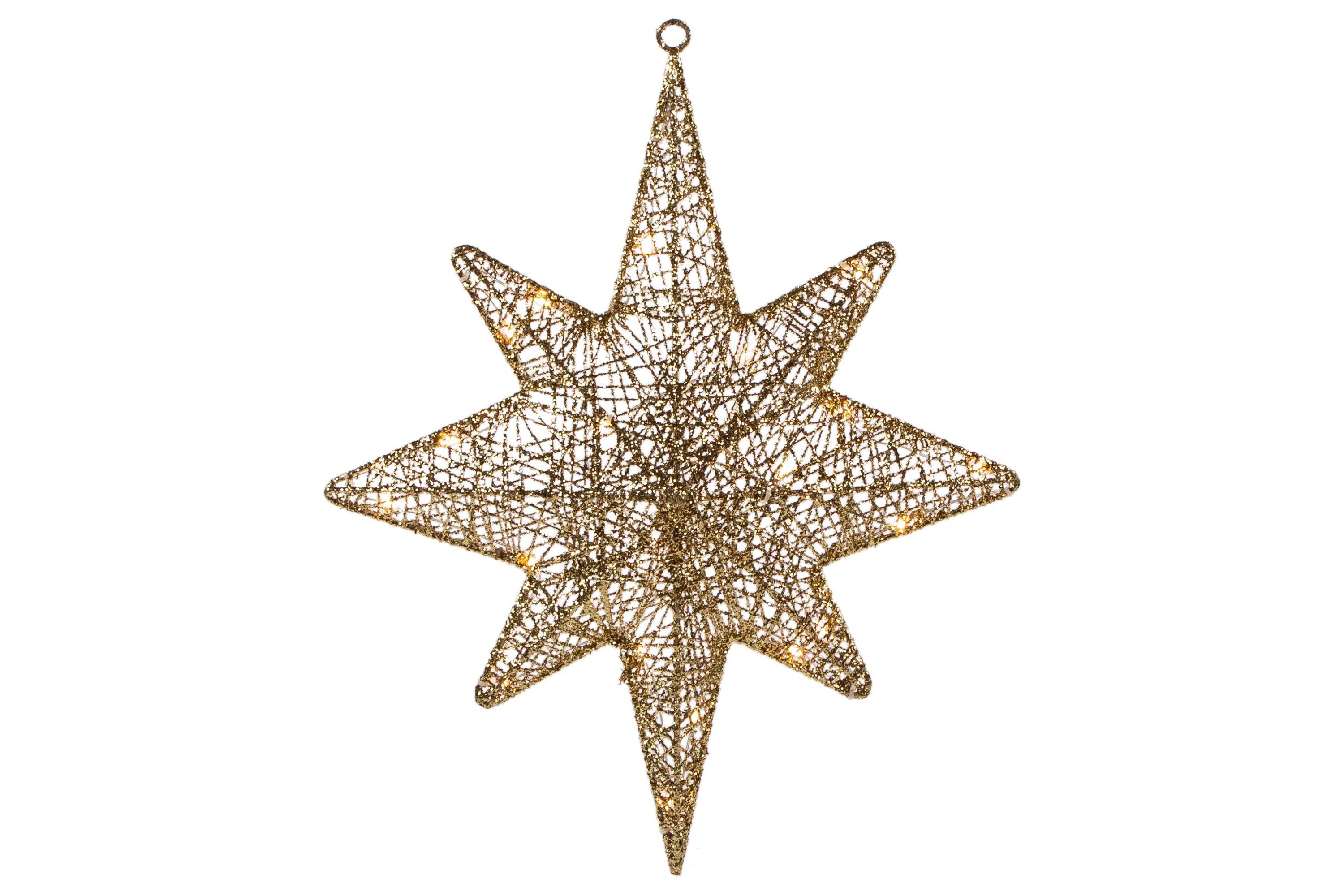 LED Lighted Hanging Bethlehem Star Outdoor Christmas Decoration - 22" - Warm White