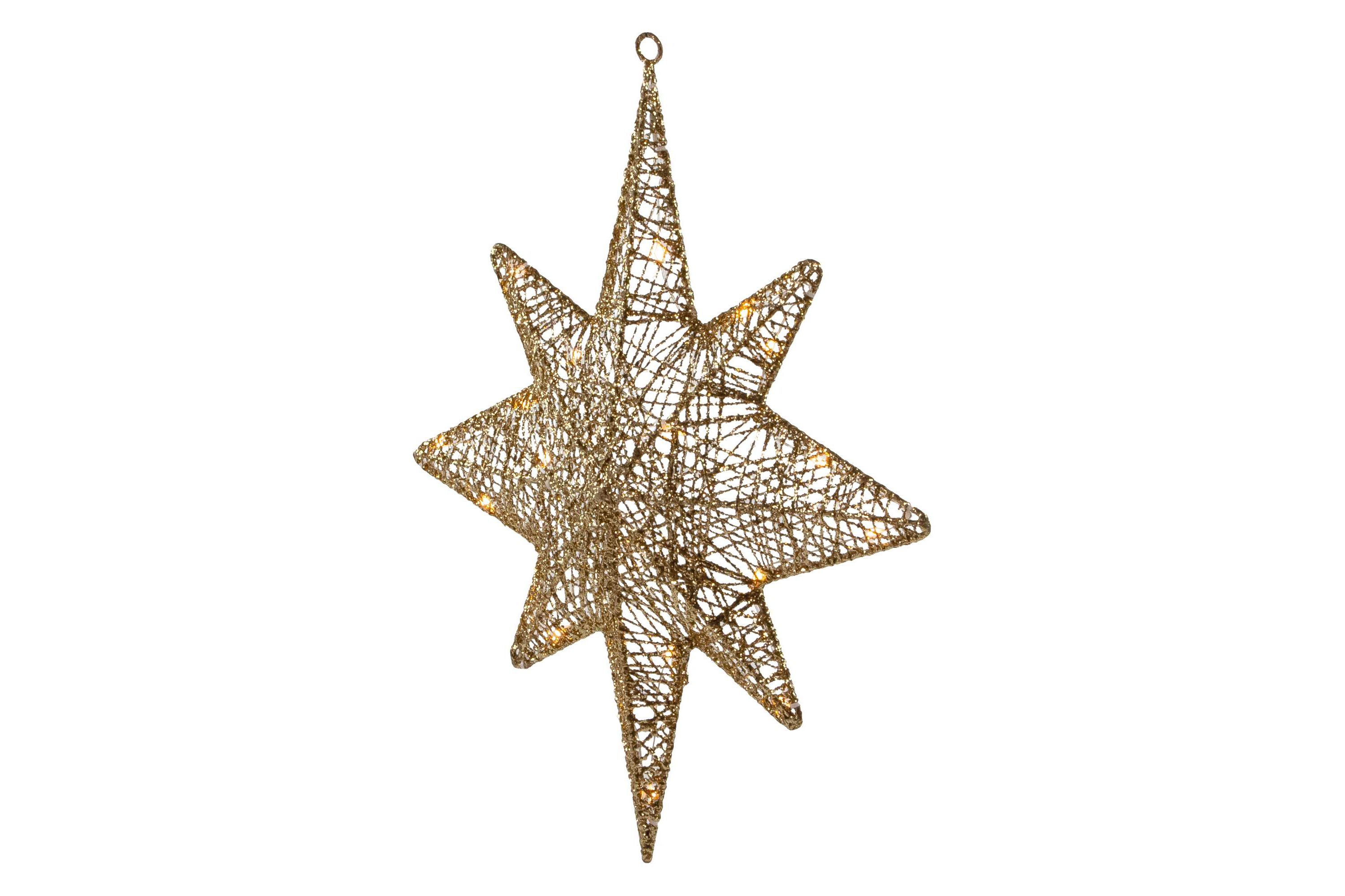 LED Lighted Hanging Bethlehem Star Outdoor Christmas Decoration - 22" - Warm White