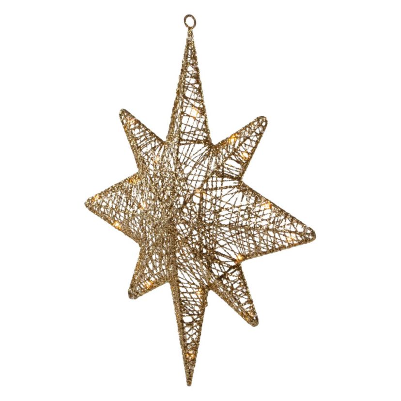 LED Lighted Hanging Bethlehem Star Outdoor Christmas Decoration - 22" - Warm White