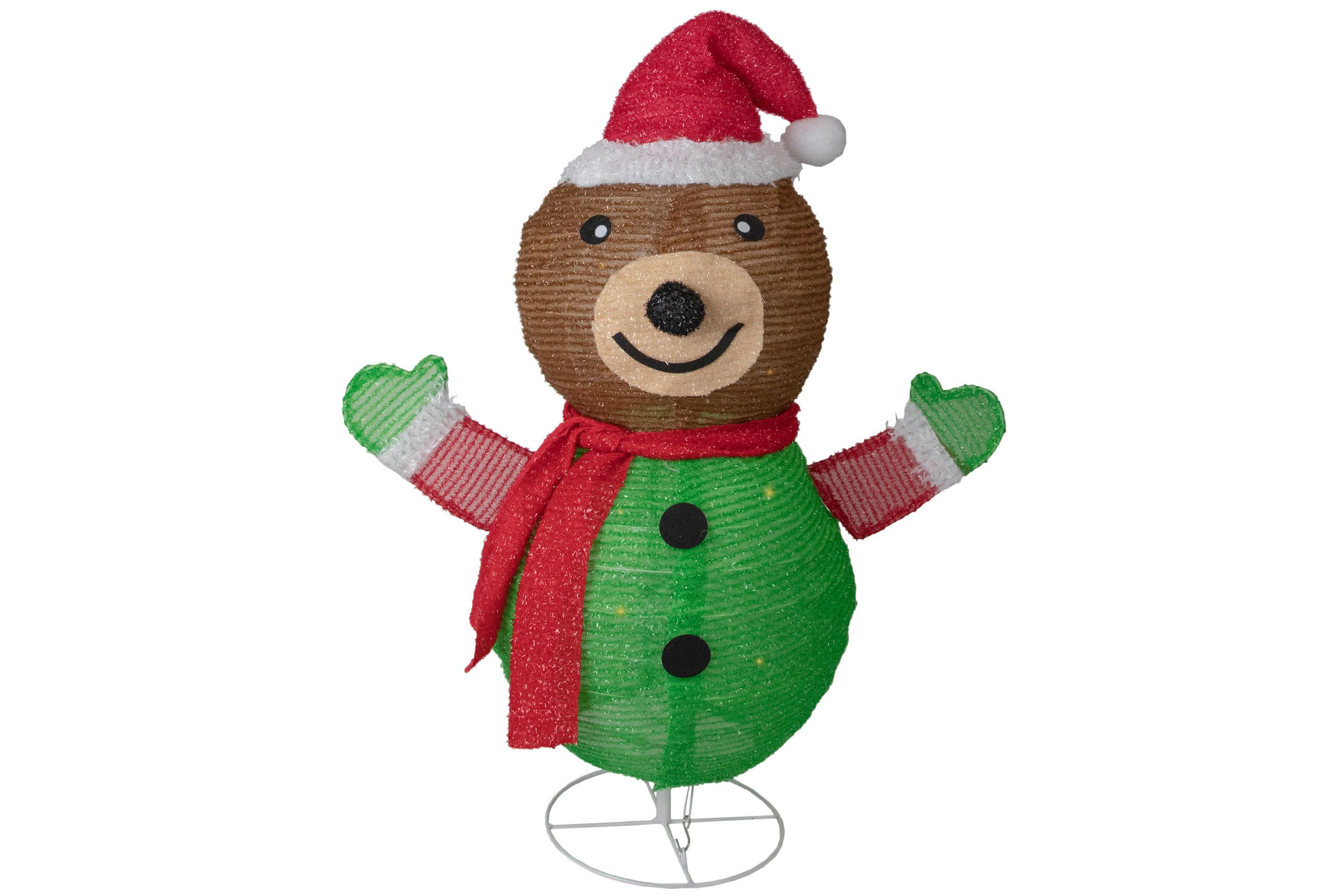 25" Pop-up Bear Wearing Santa Hat Outdoor Christmas Decoration