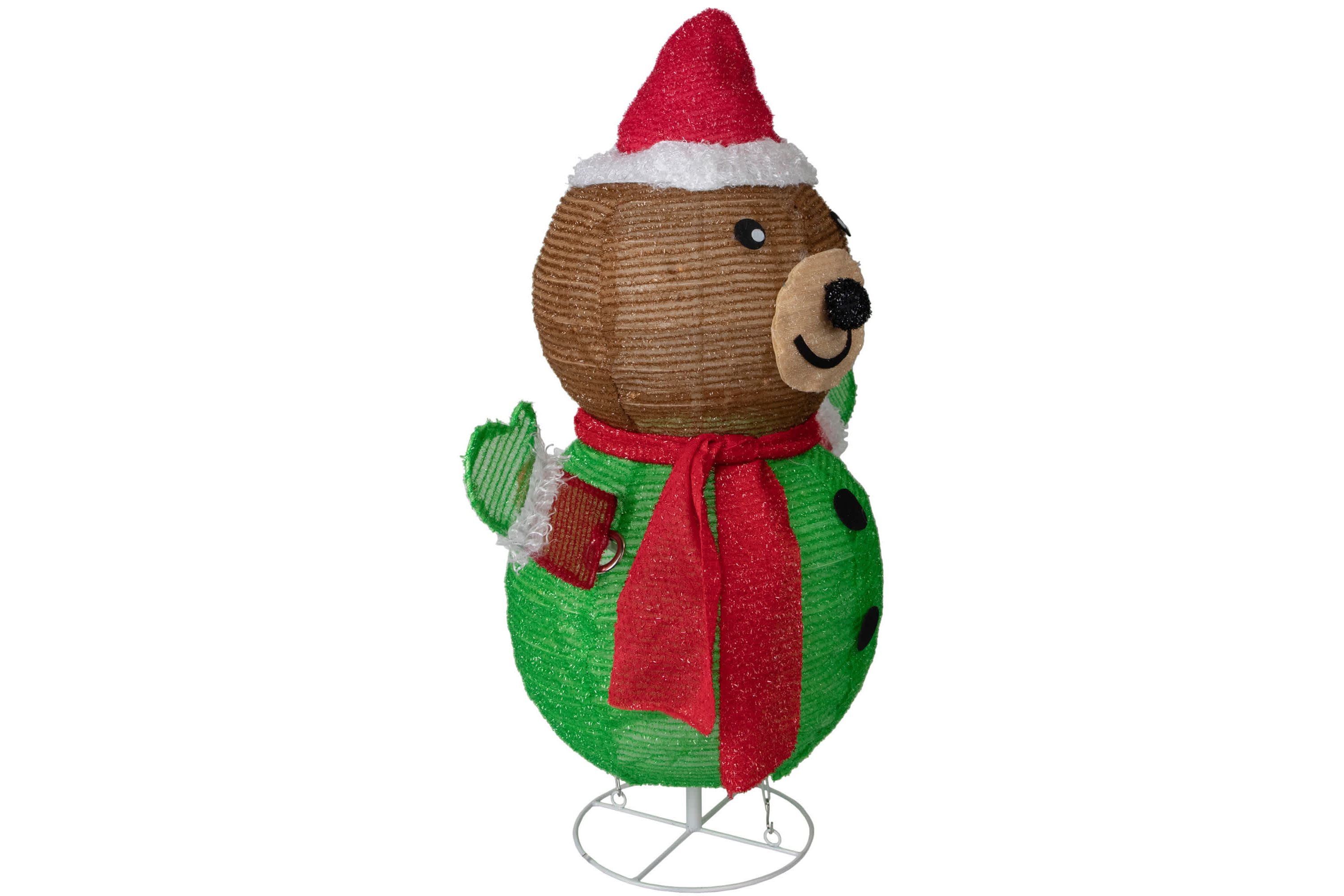 25" Pop-up Bear Wearing Santa Hat Outdoor Christmas Decoration