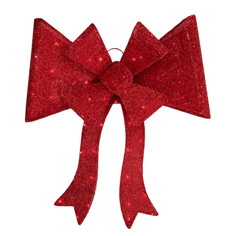 8ft Red LED Lighted Christmas Doorway Arch Decoration with Bow