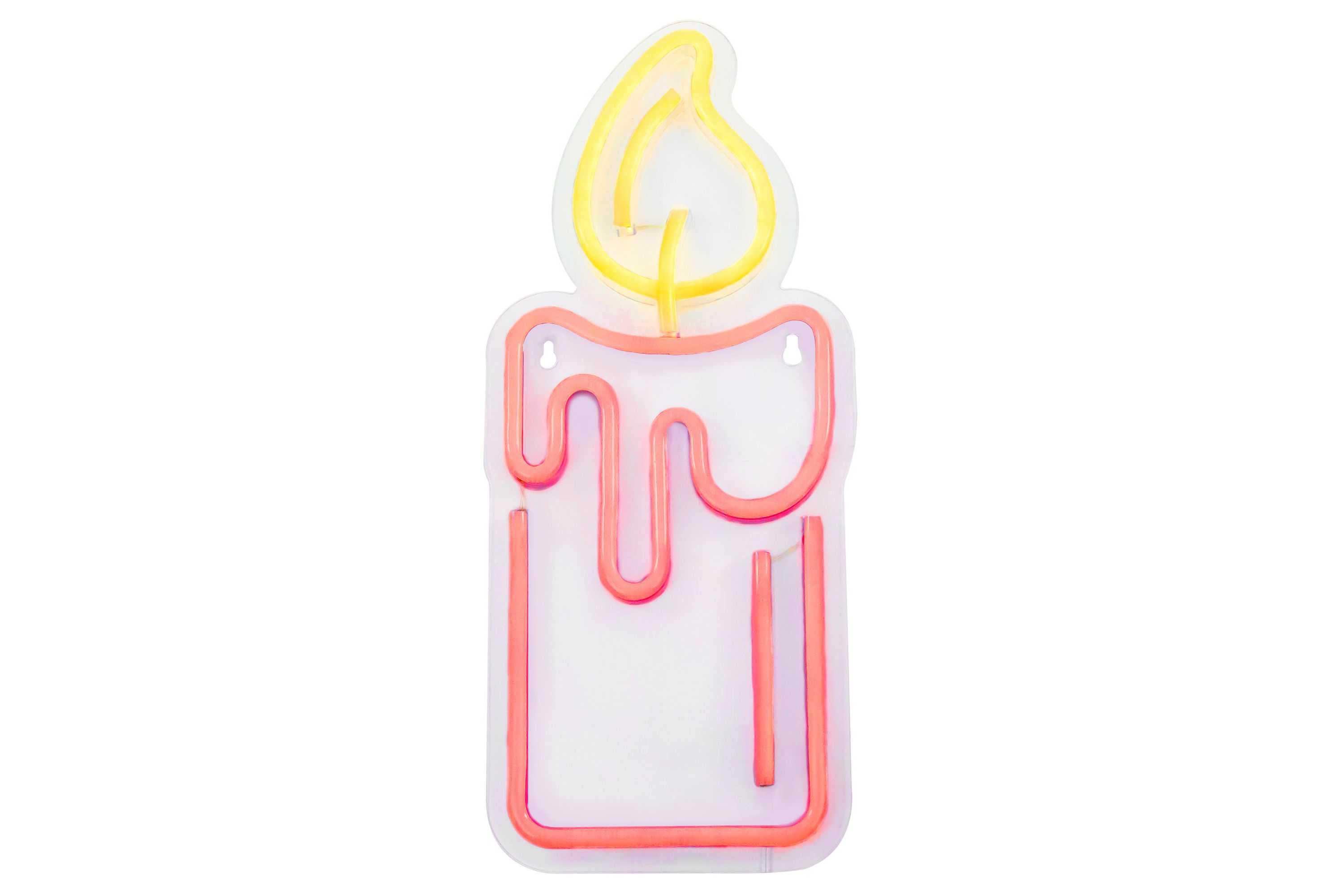 12" Red LED Lighted Neon Style Red Candle Christmas Window Silhouette