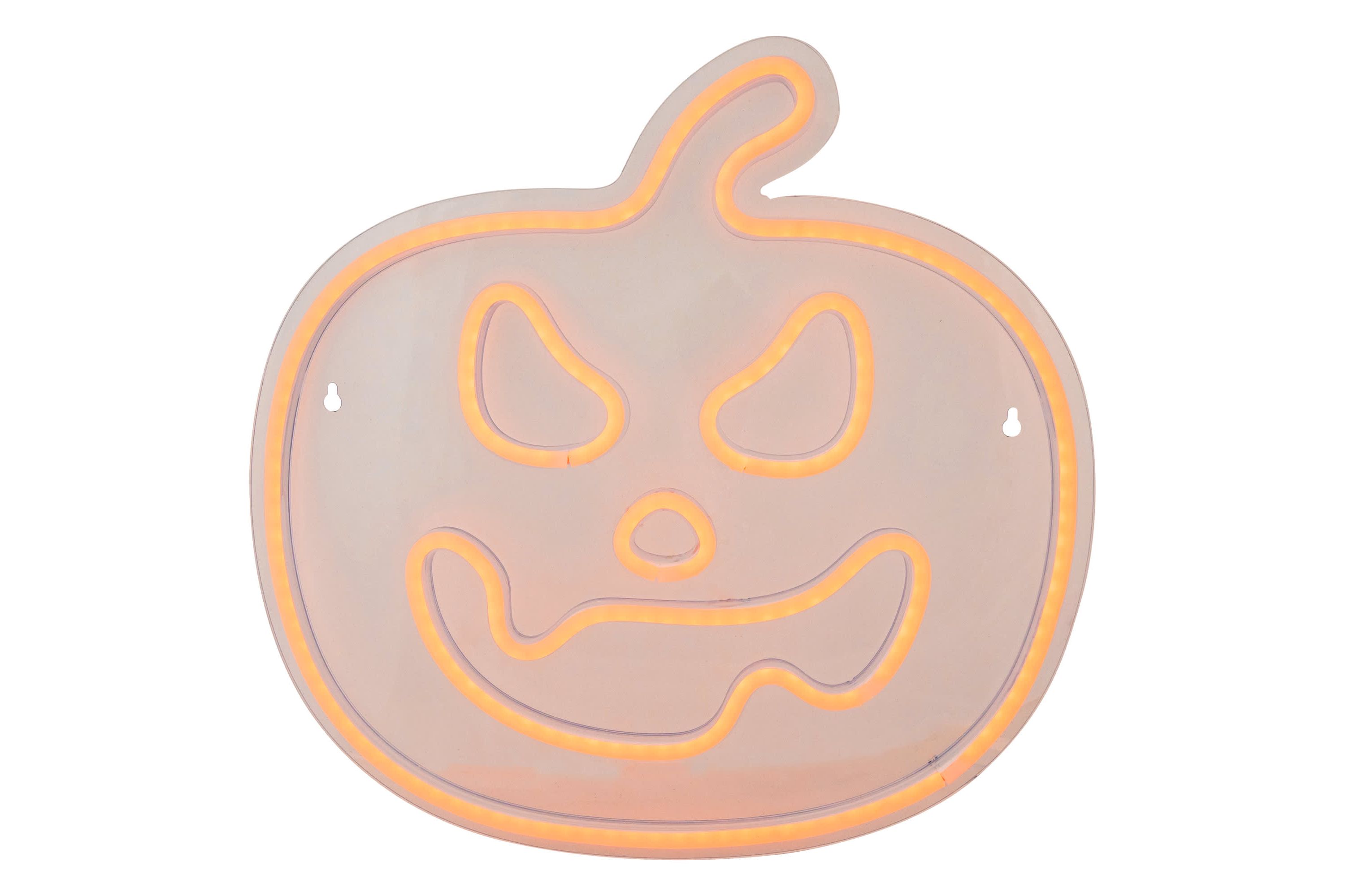 15" Orange LED Lighted Neon Style Jack-O-Lantern Halloween Window Silhouette