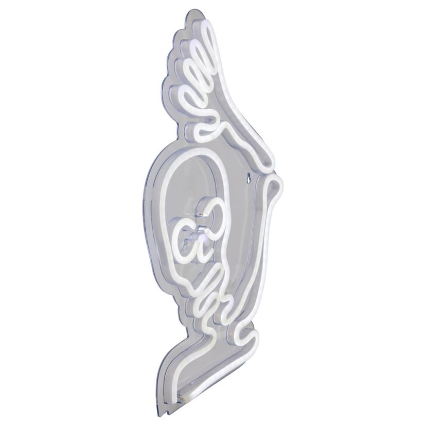 15" White LED Lighted Neon Style Skeleton Halloween Window Silhouette