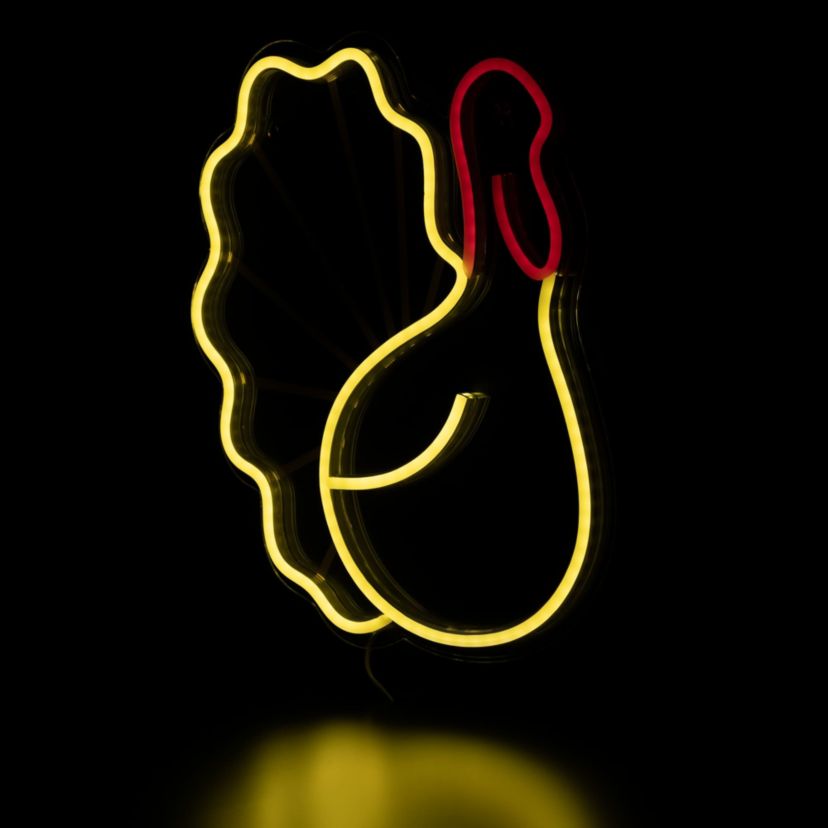 15" LED Lighted Neon Style Fall Harvest Turkey Window Silhouette