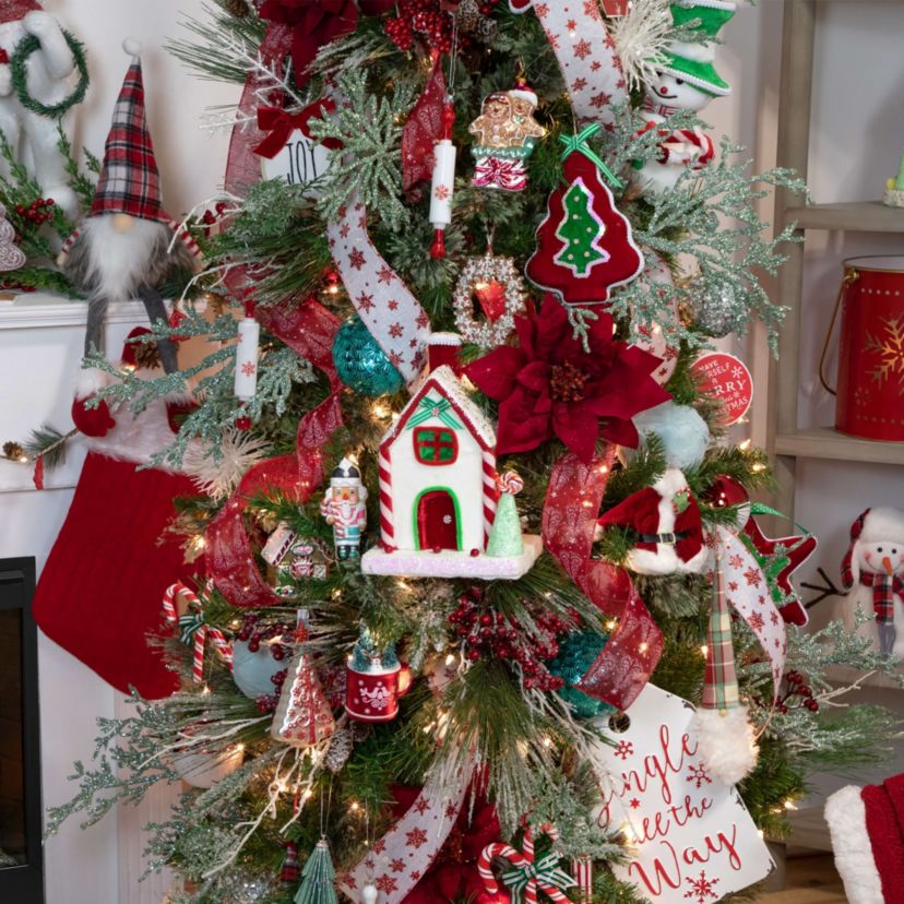 4.5" Glittered Gingerbread House Glass Christmas Ornament
