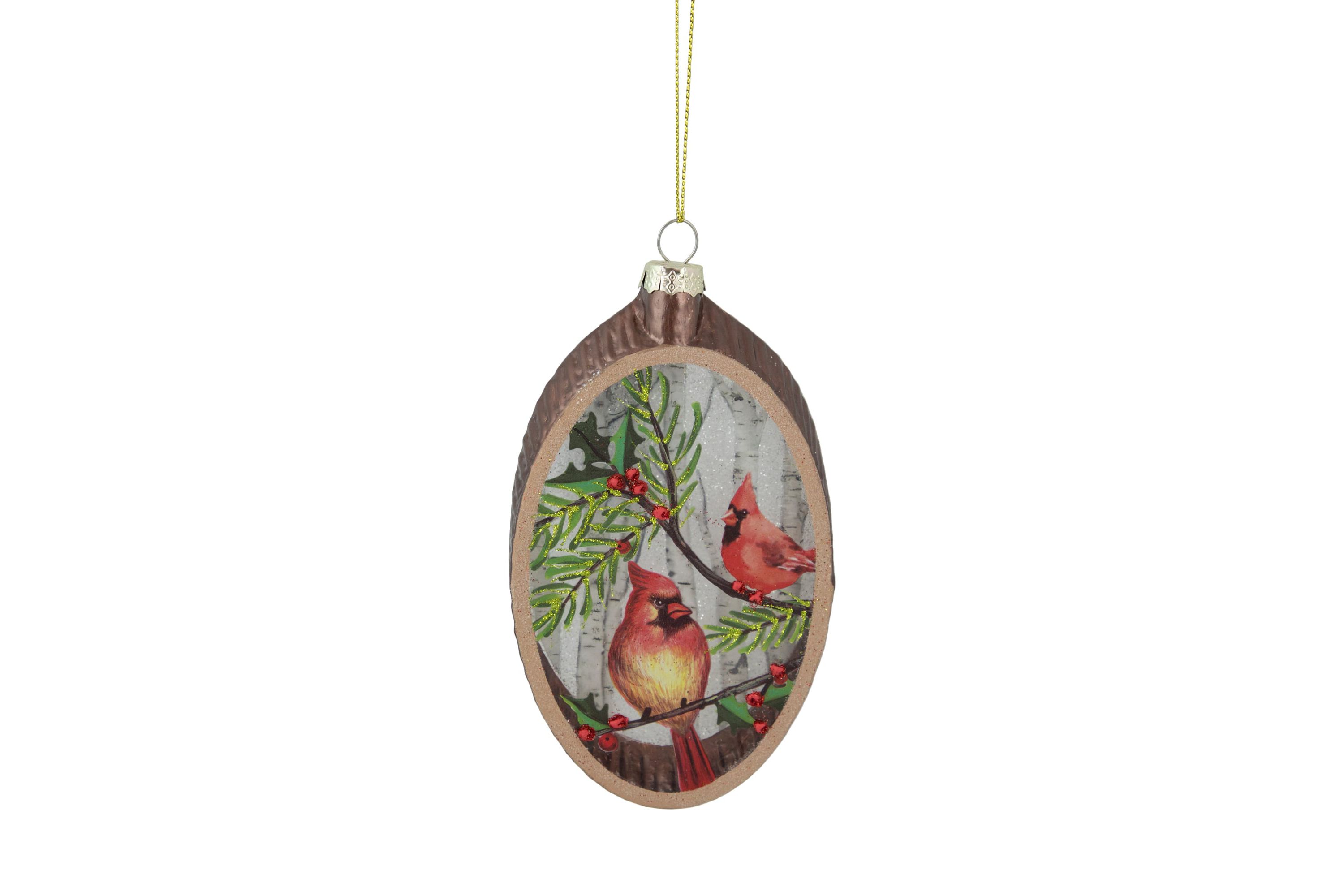 6inch Cardinal Glass Plate Christmas Ornament
