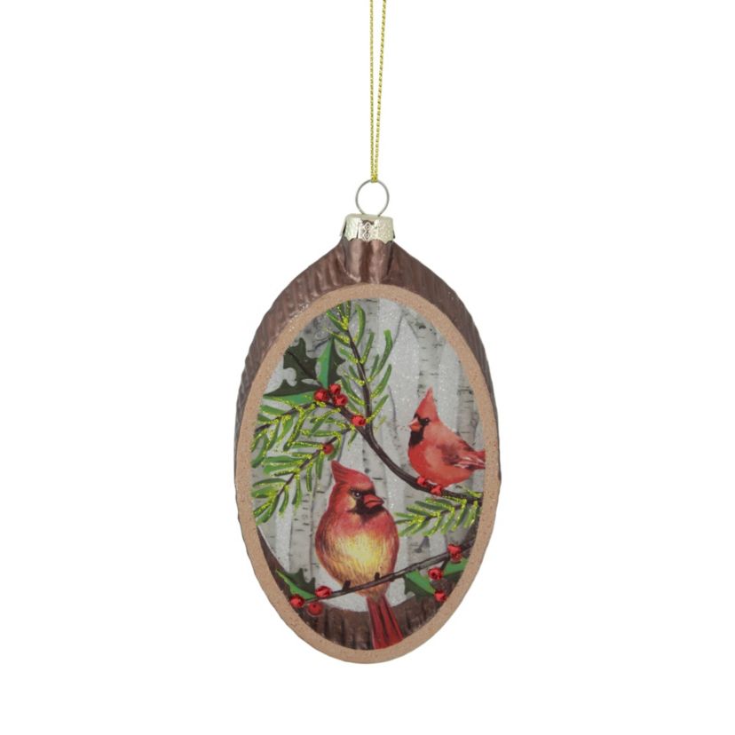 6inch Cardinal Glass Plate Christmas Ornament