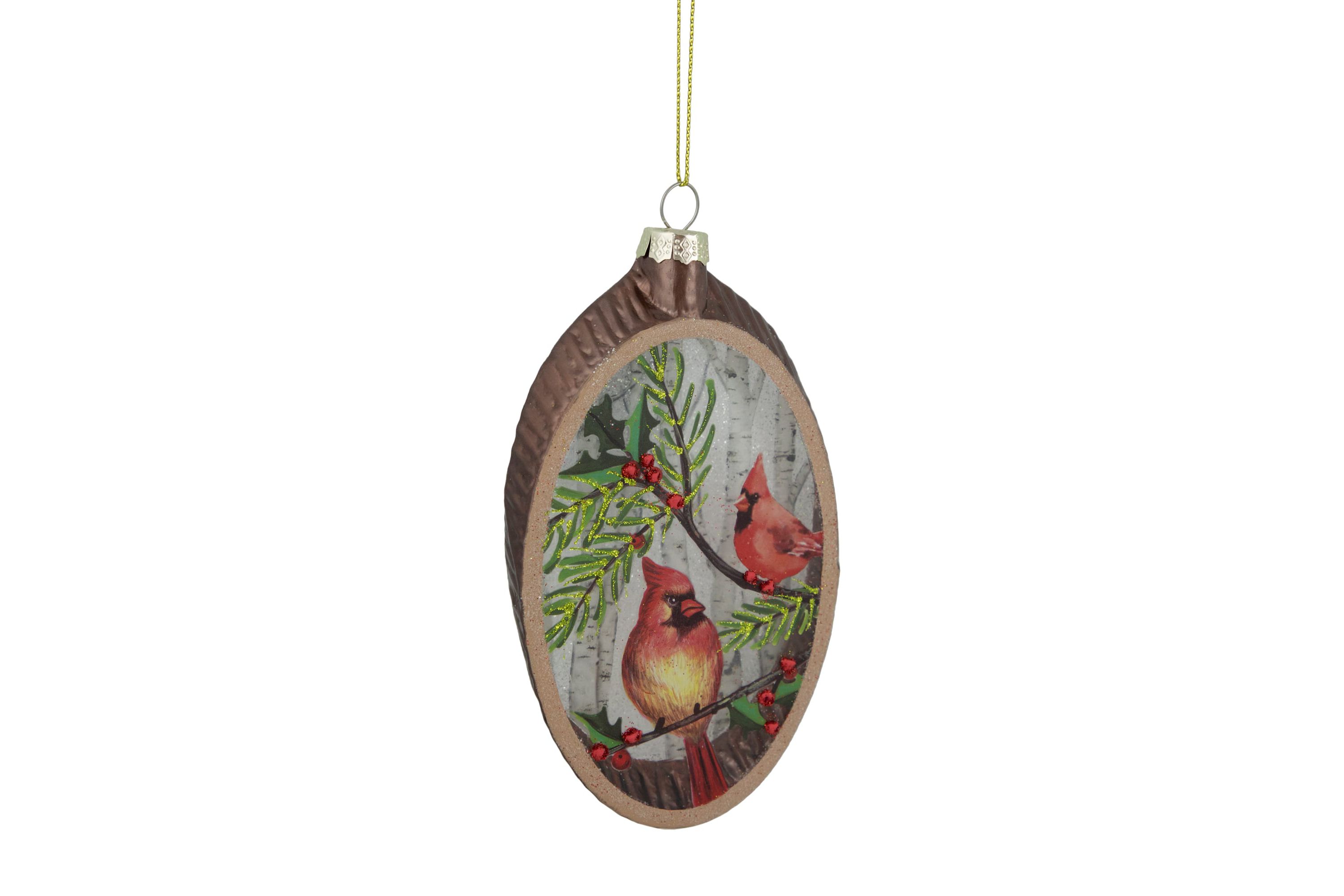 6inch Cardinal Glass Plate Christmas Ornament