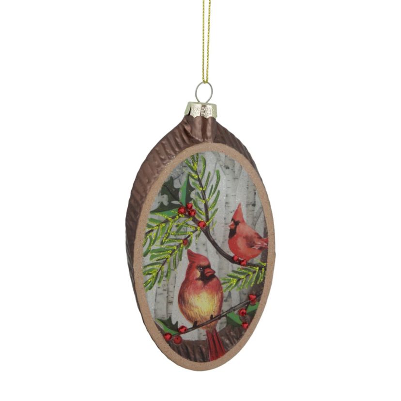 6inch Cardinal Glass Plate Christmas Ornament