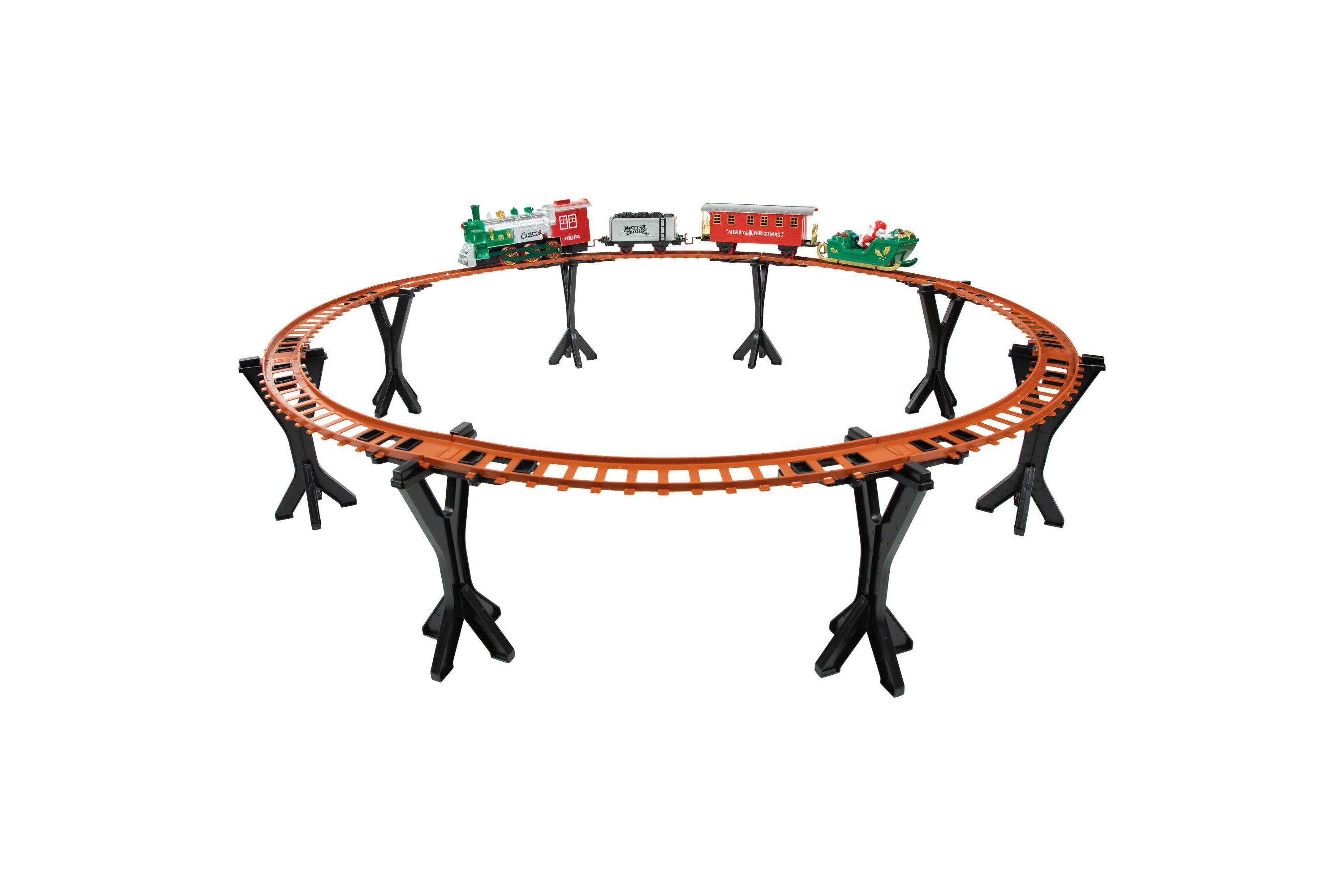 36 Pc Battery Operated Lighted and Animated Train Set with Raised Track and Sound