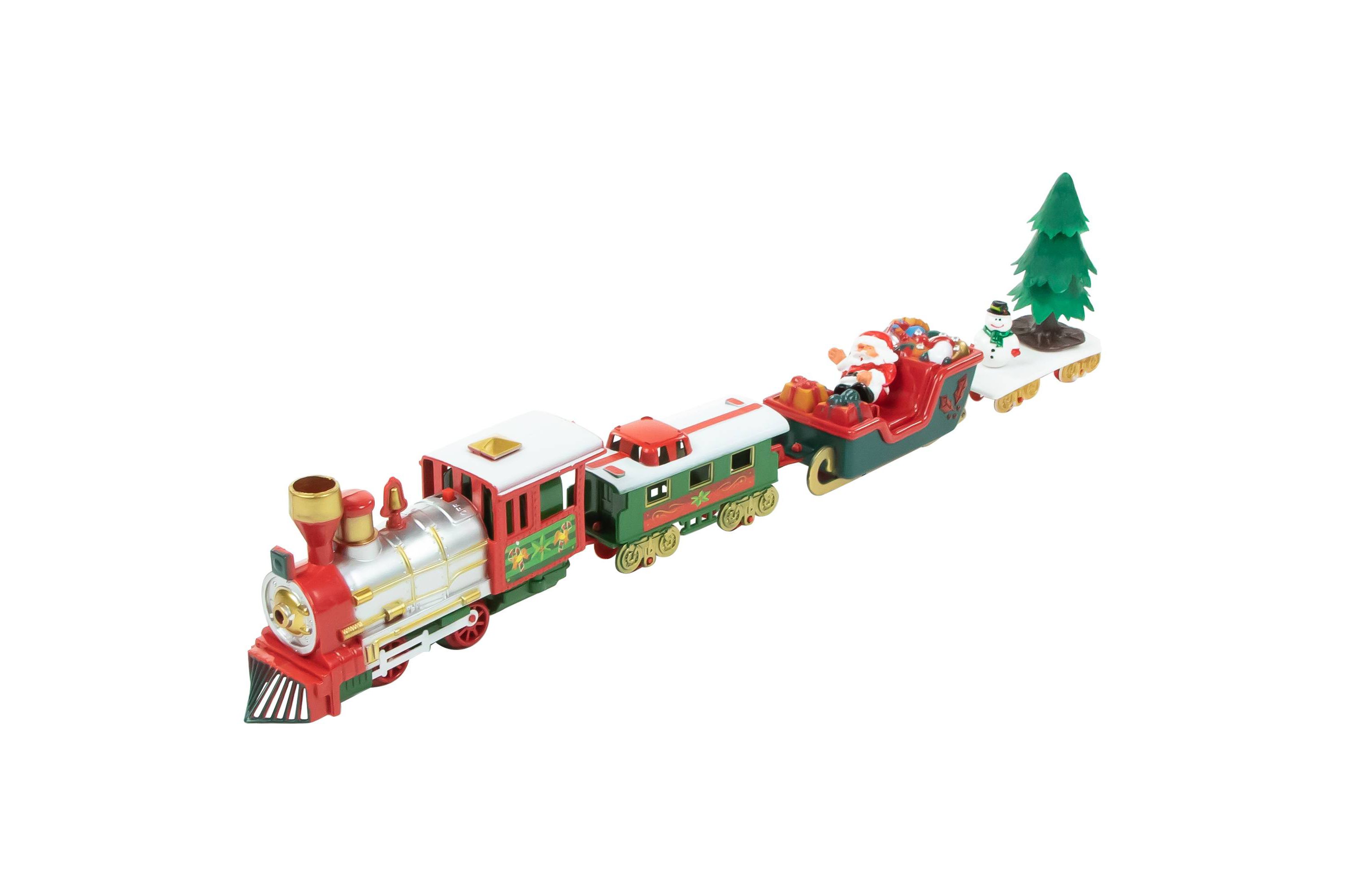 31pc Battery Operated Lighted and Animated Christmas Tree Train Set with Sound