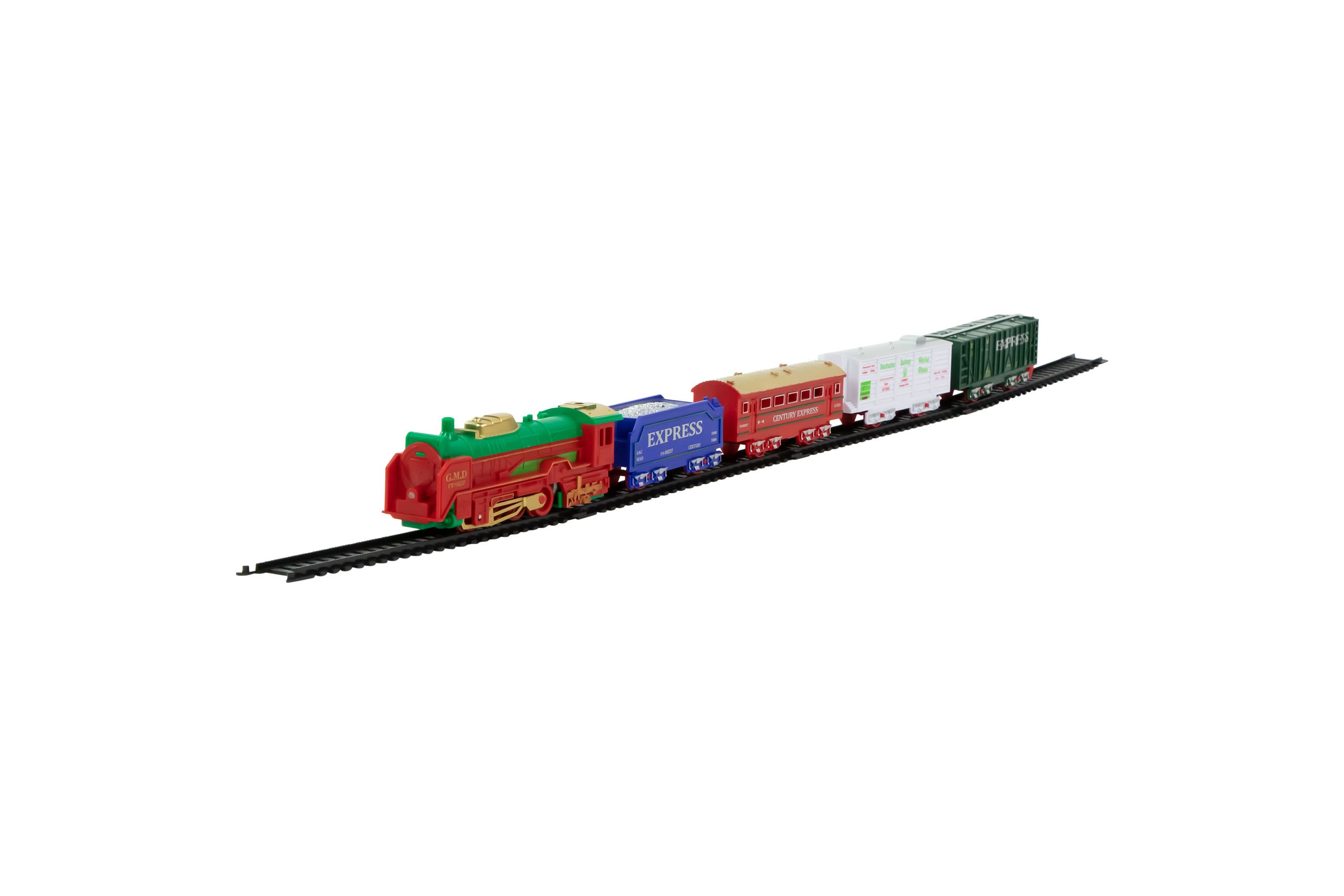21 Pc Green and Red Battery Operated Lighted and Animated Classic Train Set