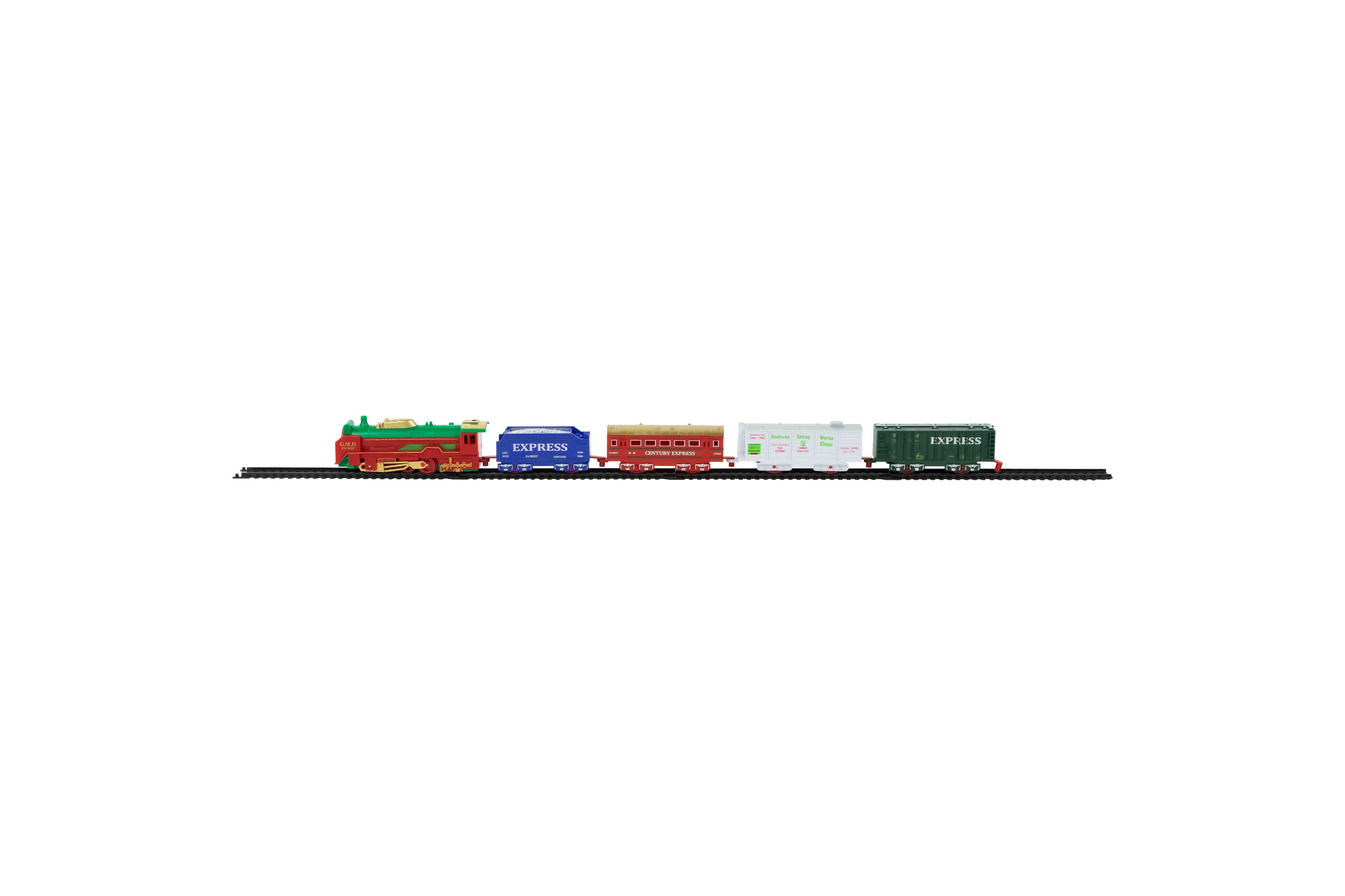 21 Pc Green and Red Battery Operated Lighted and Animated Classic Train Set