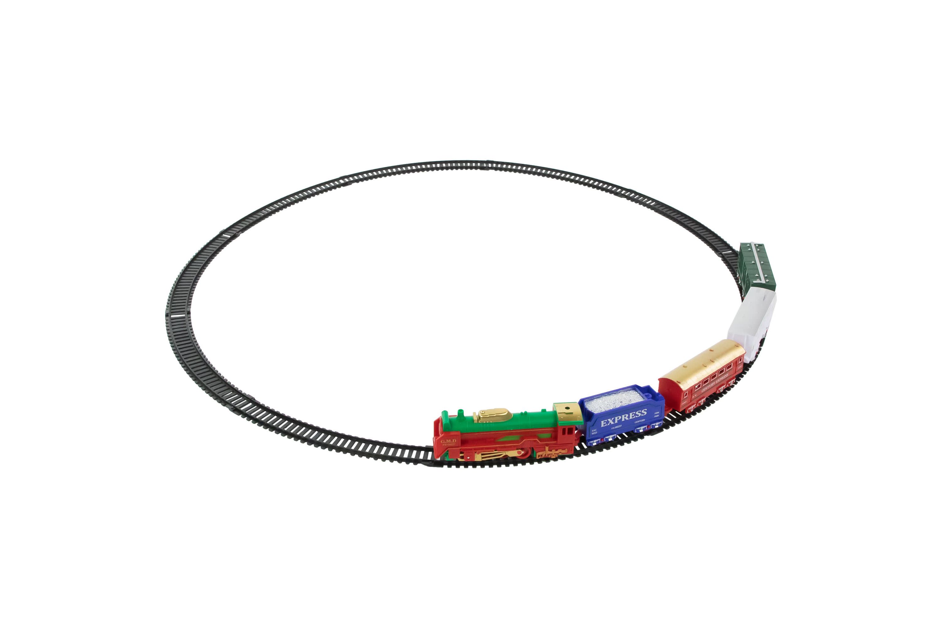 21 Pc Green and Red Battery Operated Lighted and Animated Classic Train Set