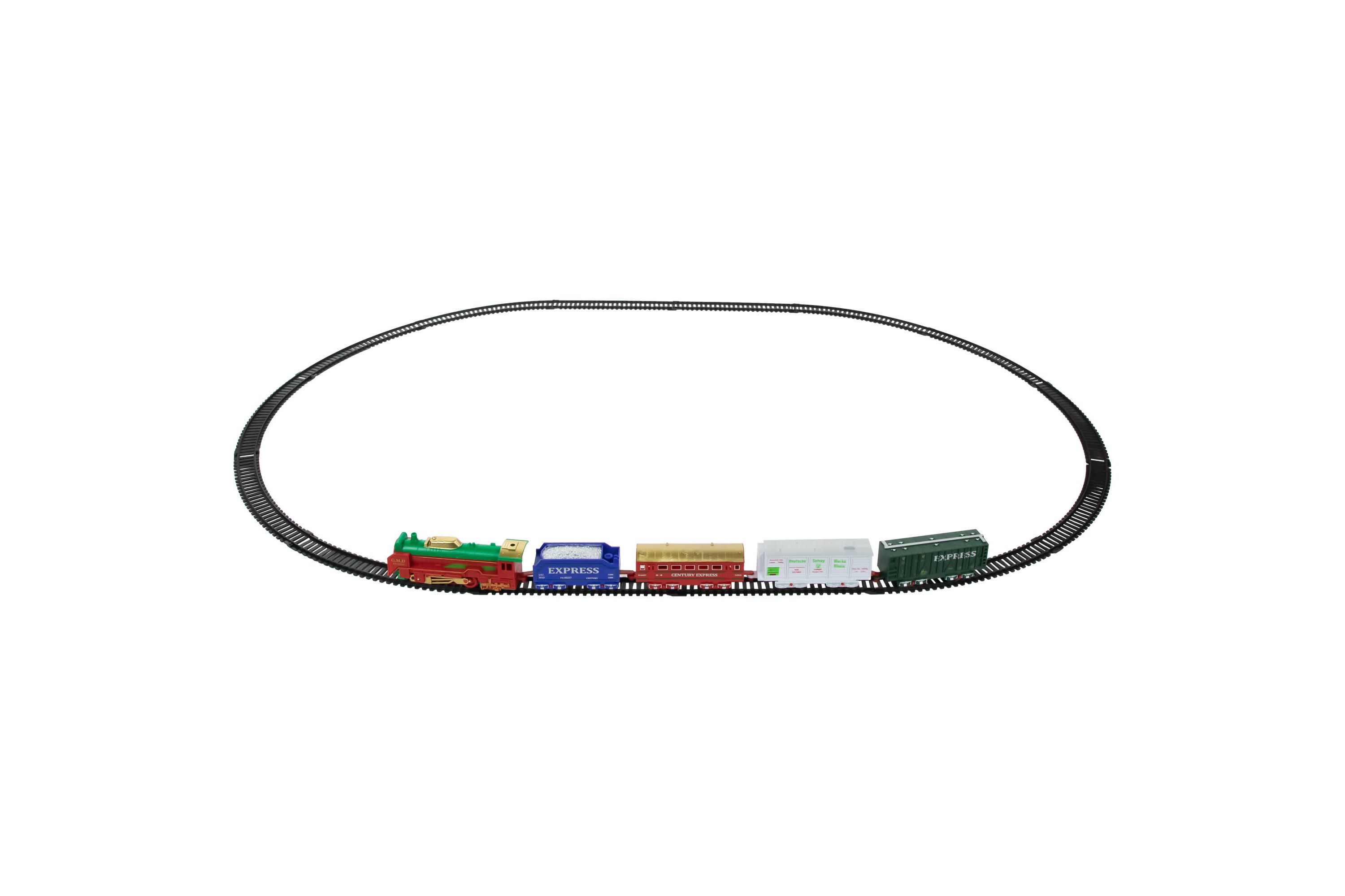 21 Pc Green and Red Battery Operated Lighted and Animated Classic Train Set